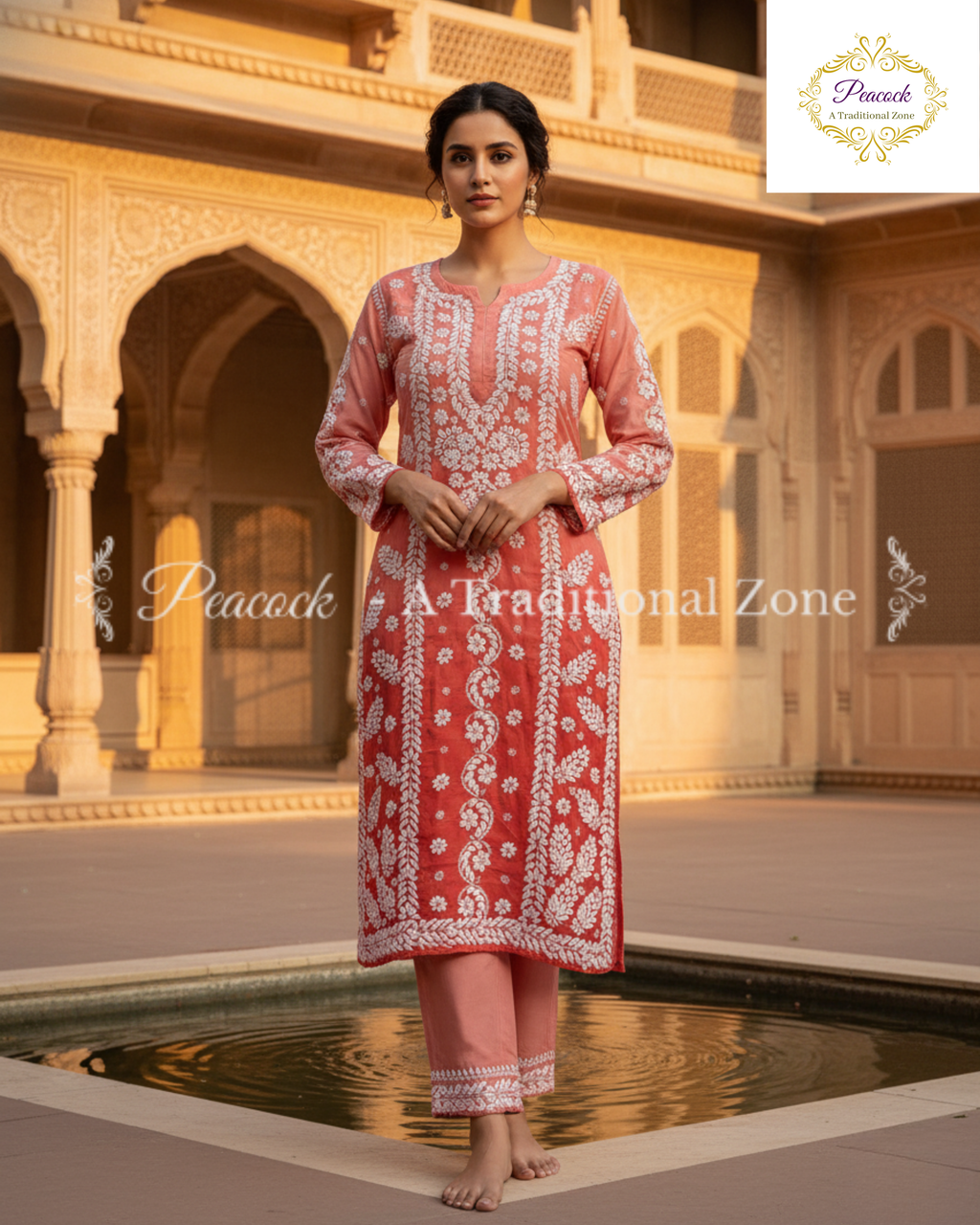 Crepe Chikankari Kurti's