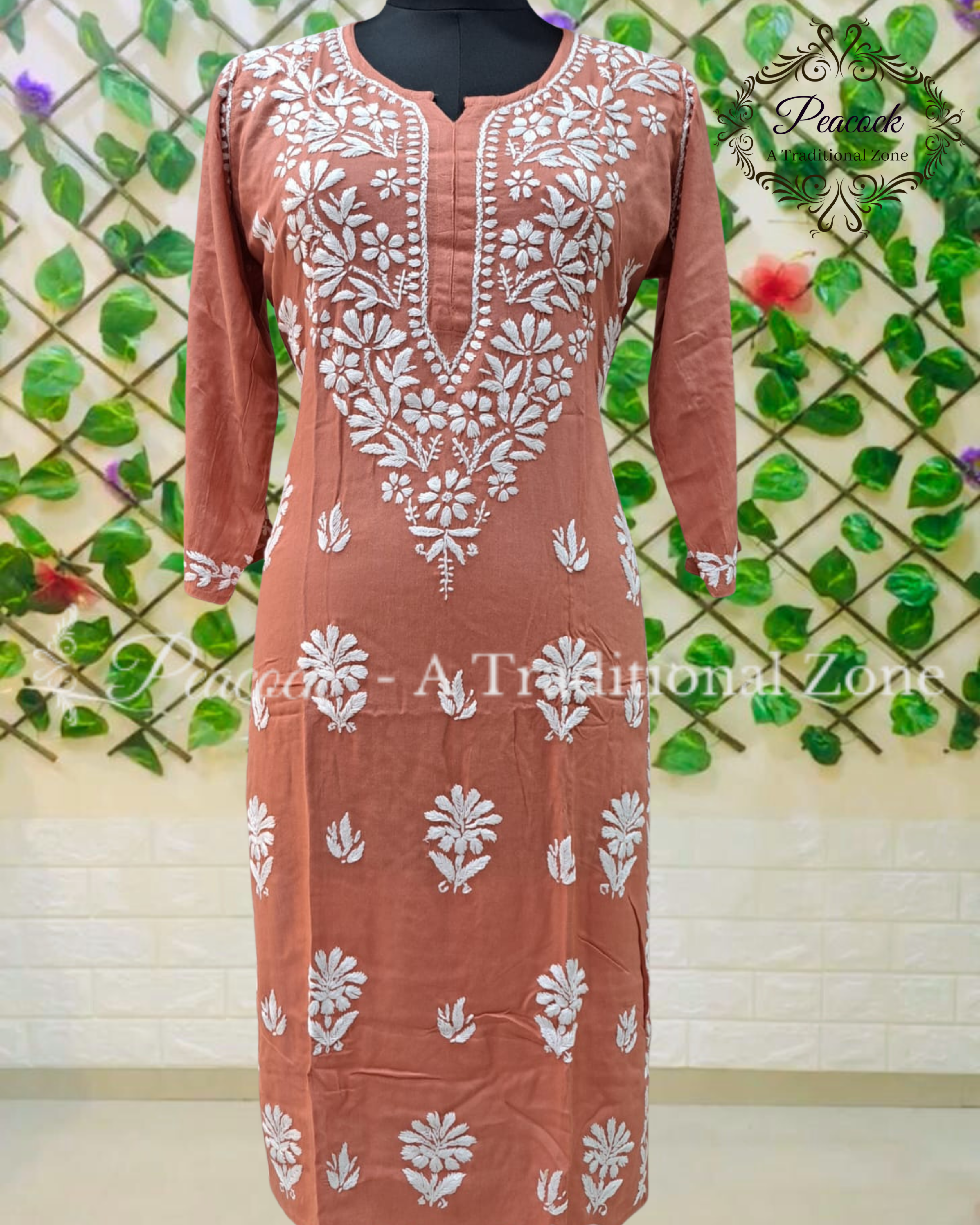 Rayon Chikankari Kurti's