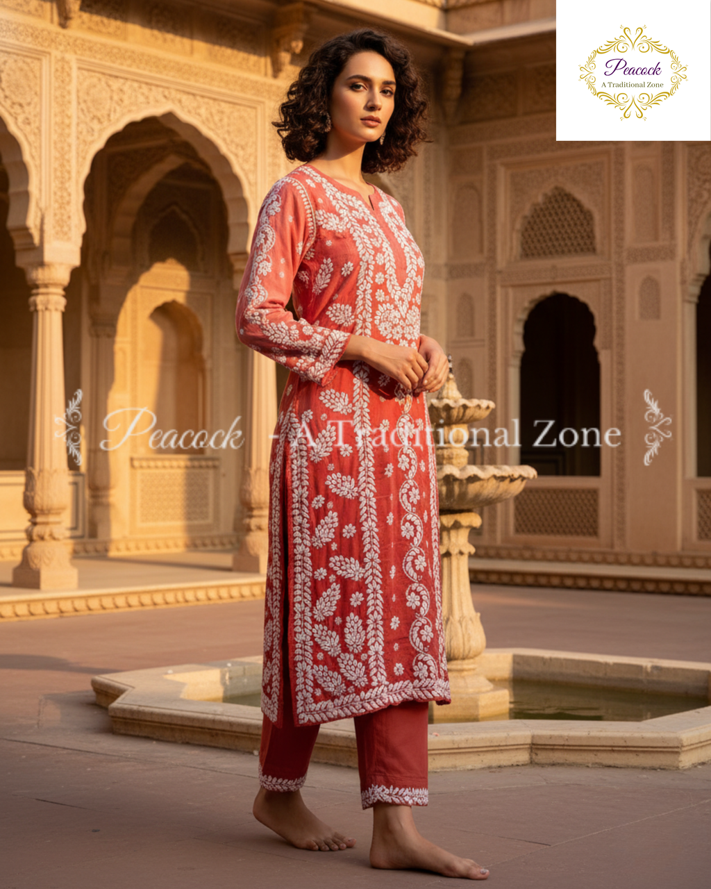 Crepe Chikankari Kurti's