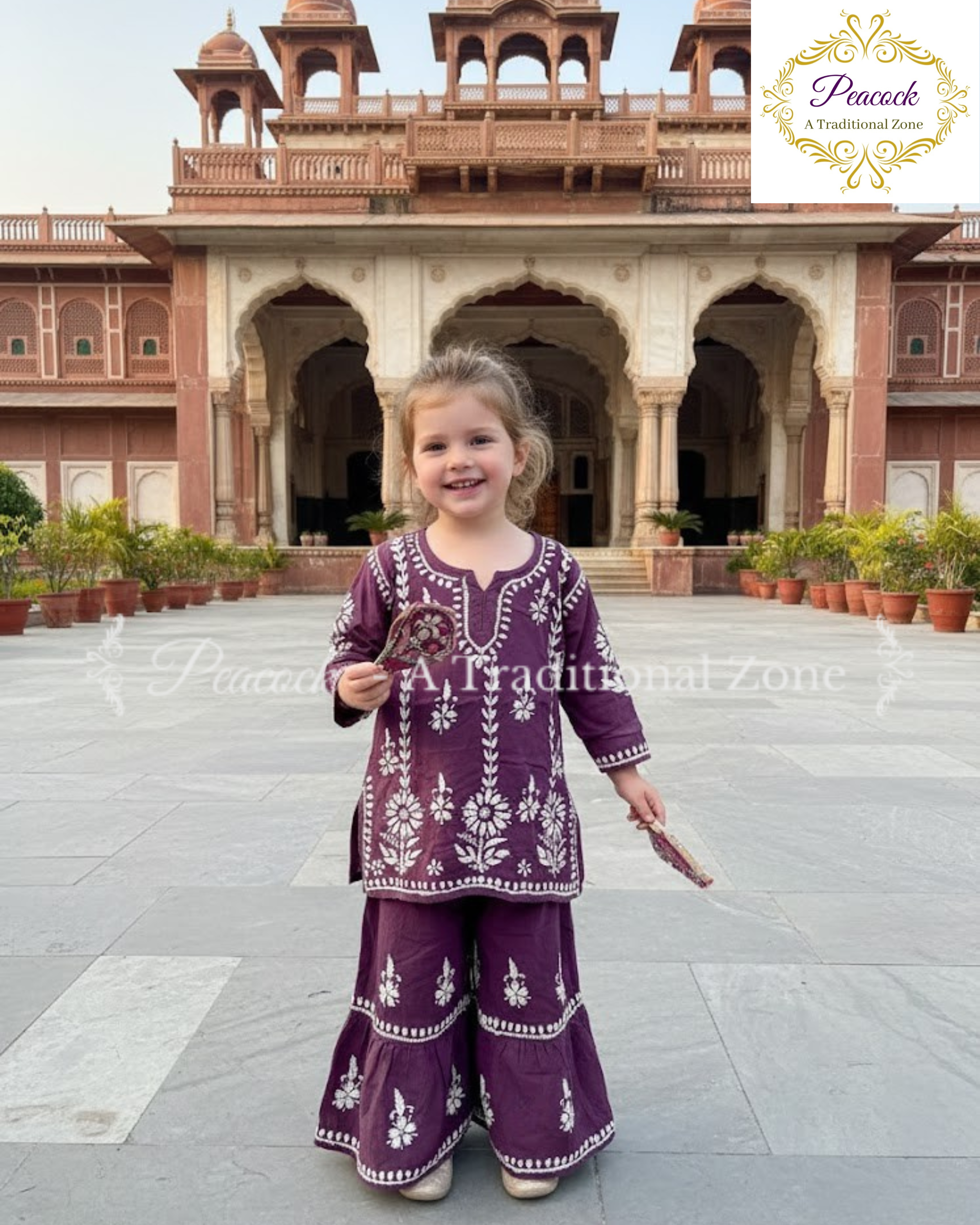 Kids Chikankari Garara Set