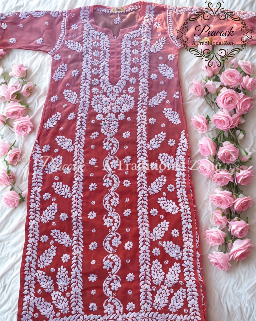 Crepe Chikankari Kurti's
