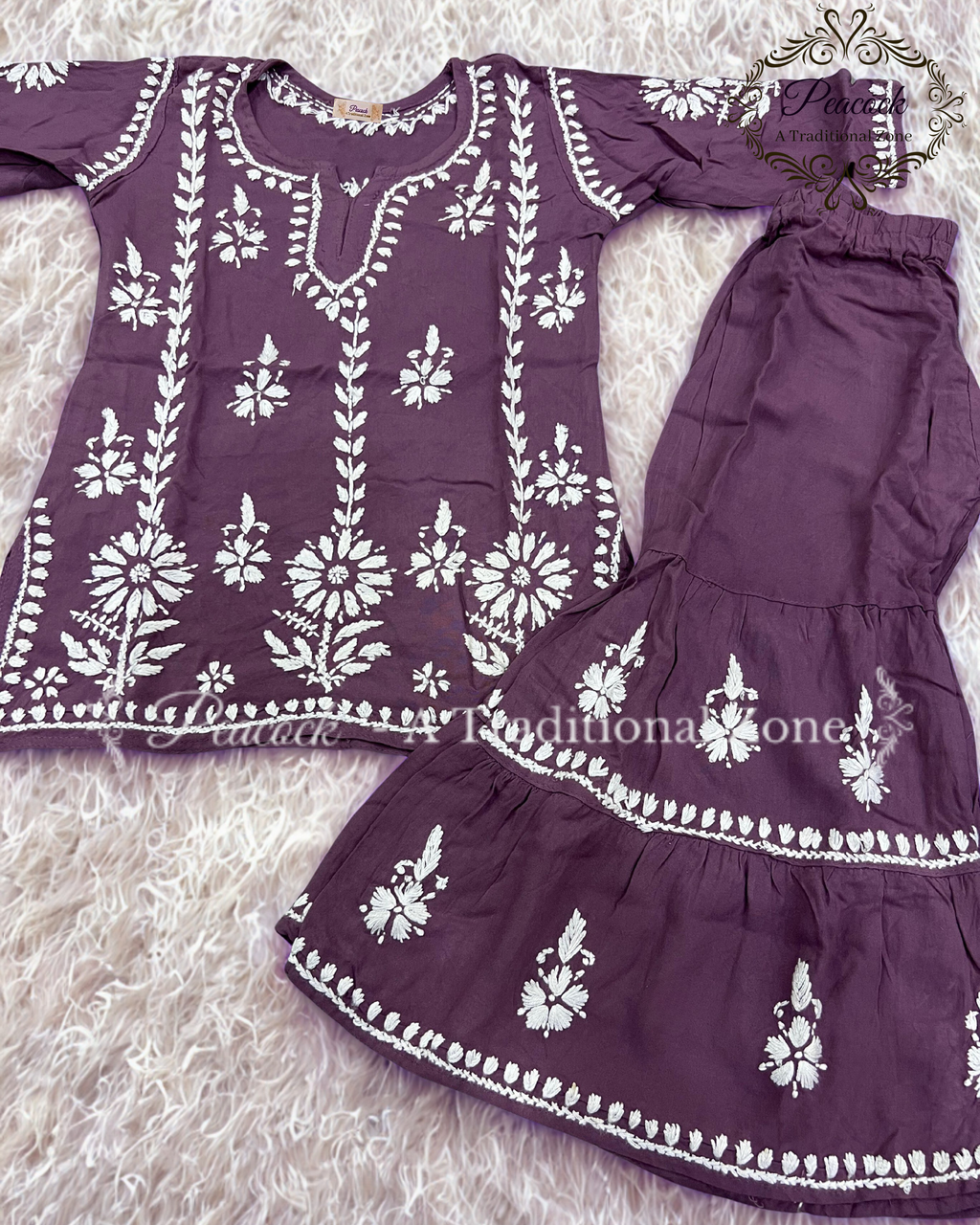 Kids Chikankari Garara Set