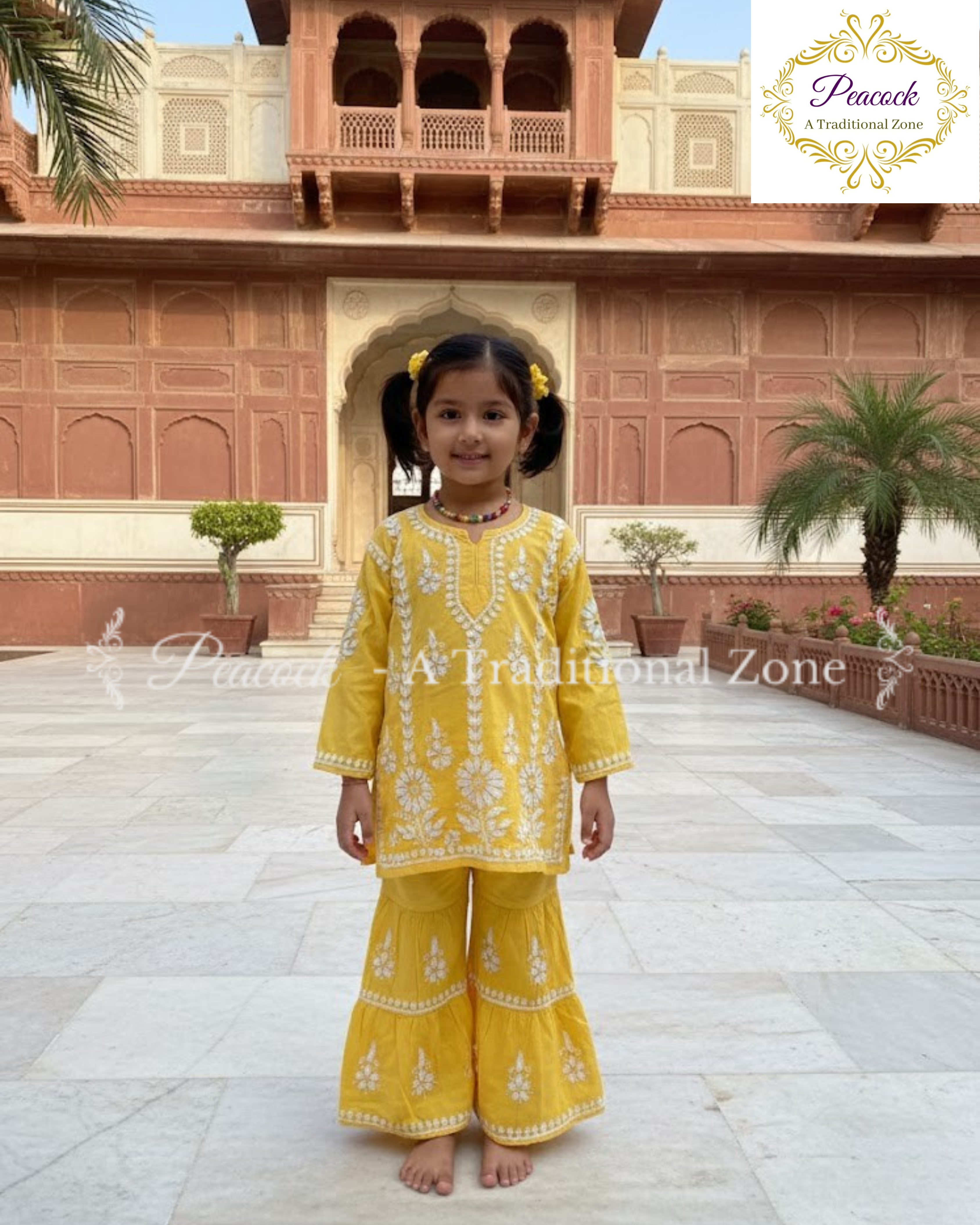 Kids Chikankari Garara Set