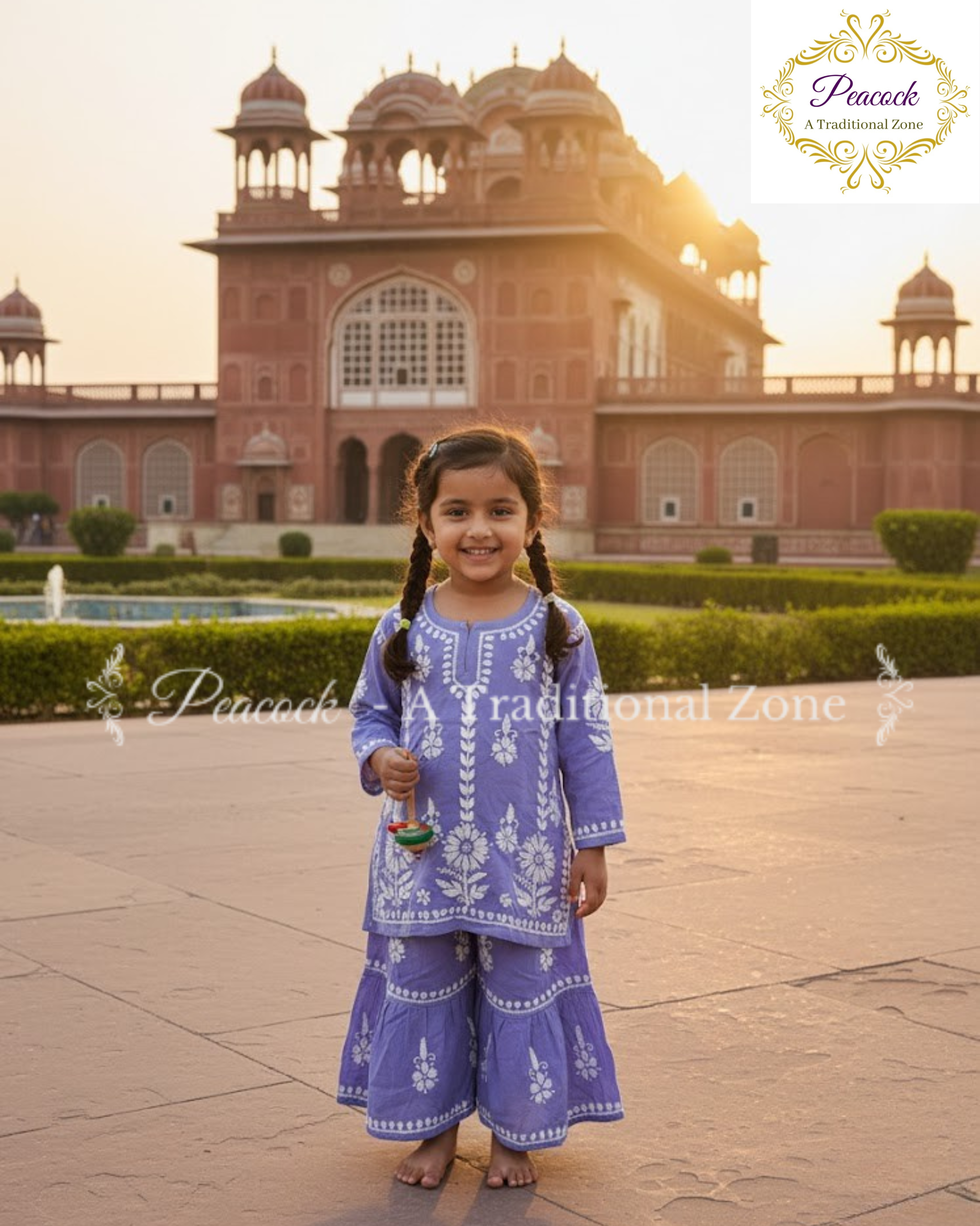 Kids Chikankari Garara Set