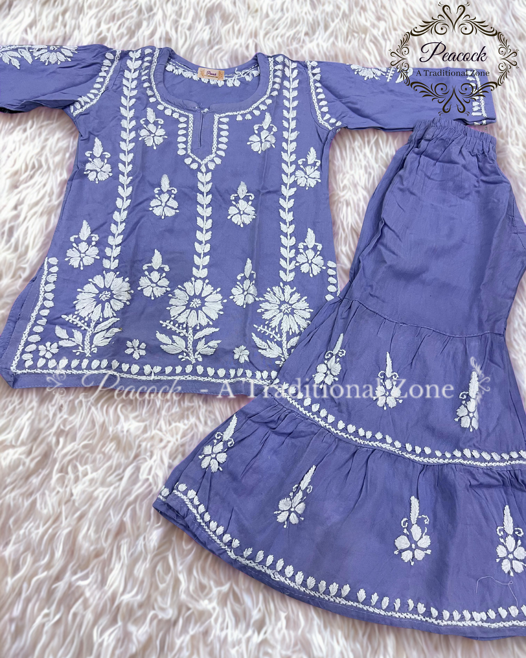 Kids Chikankari Garara Set
