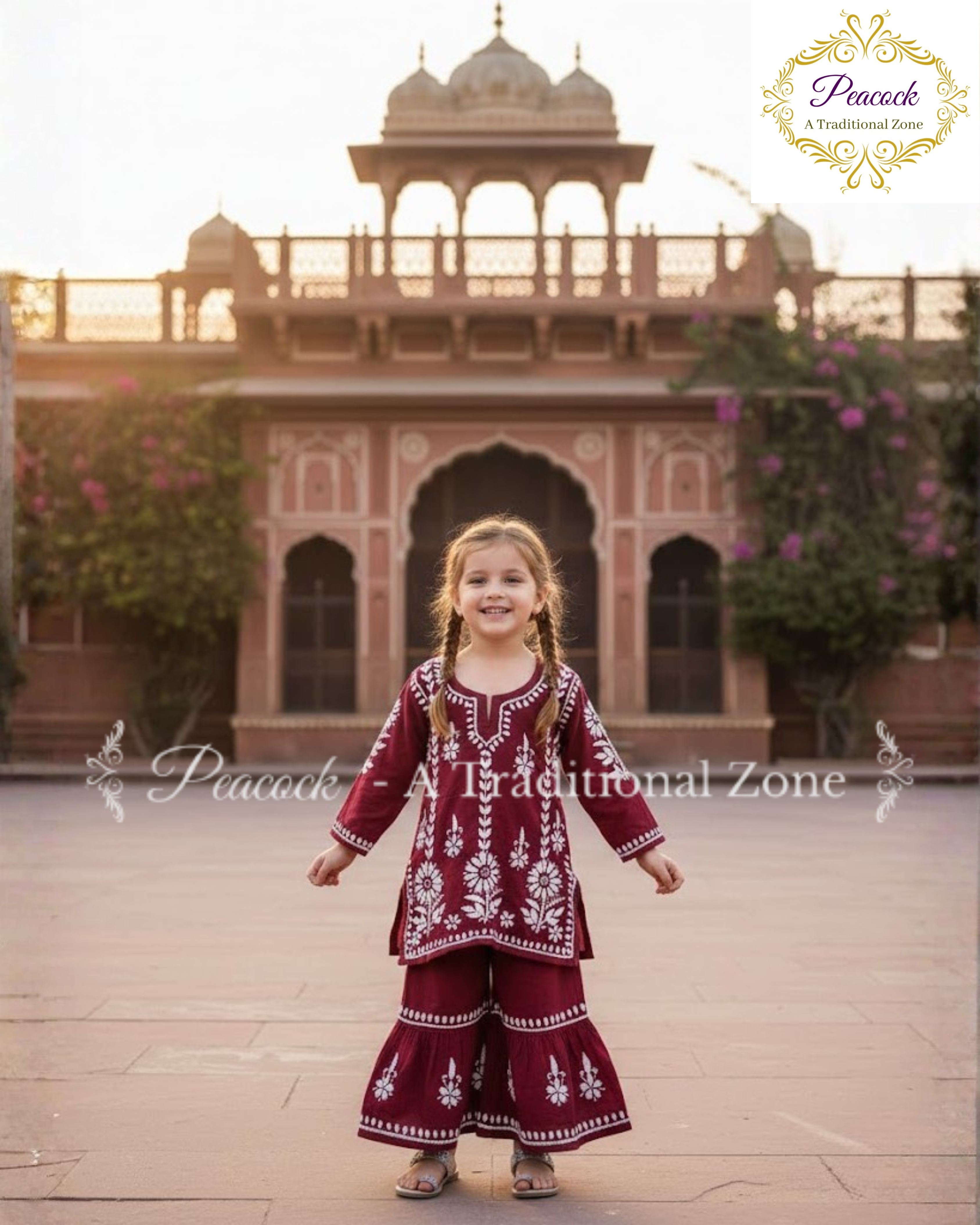 Kids Chikankari Garara Set
