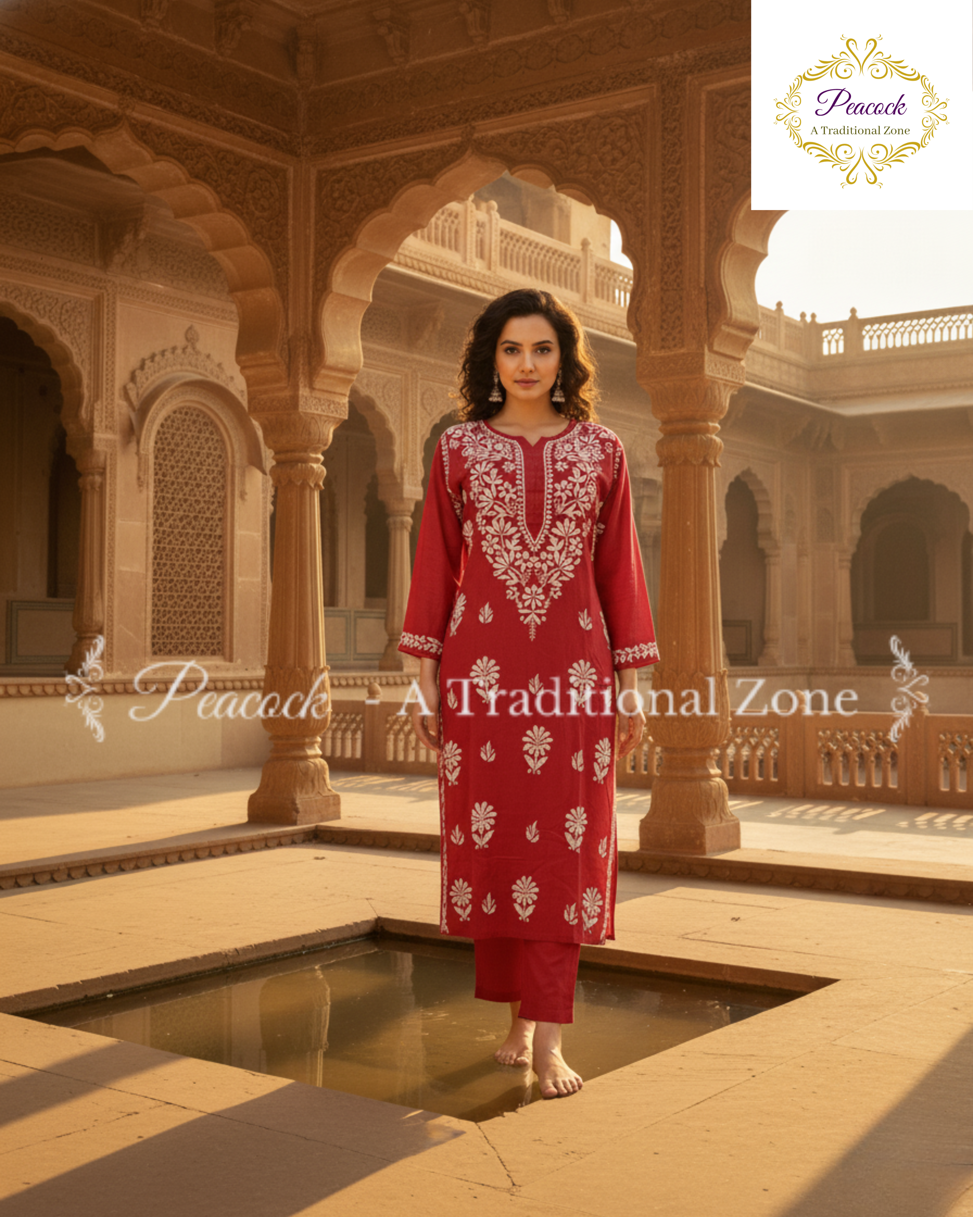 Rayon Chikankari Kurti's