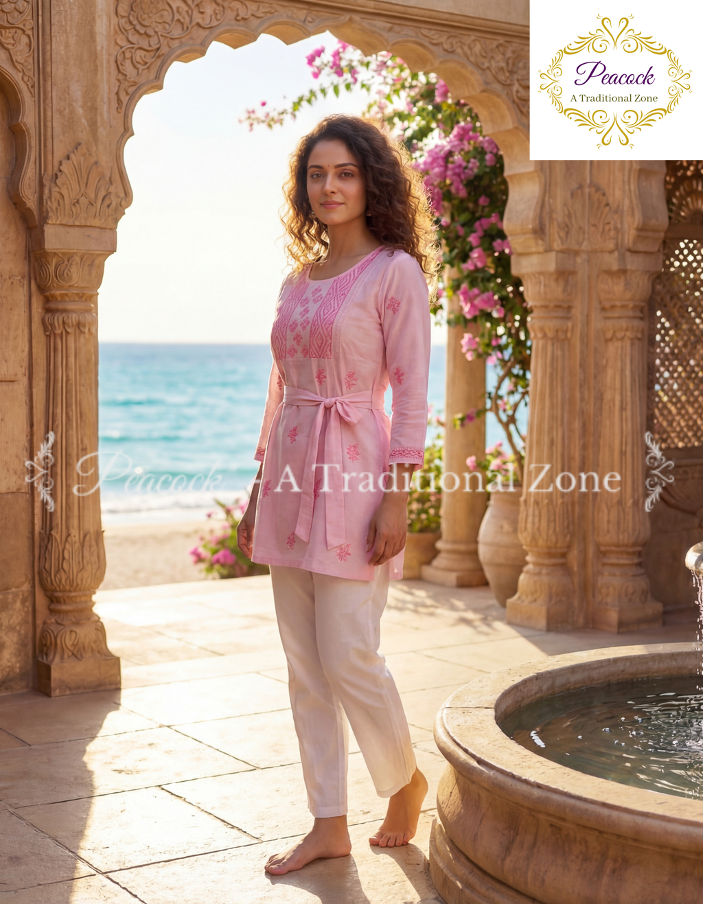 Malmal Chikankari Short Cotton Kurti