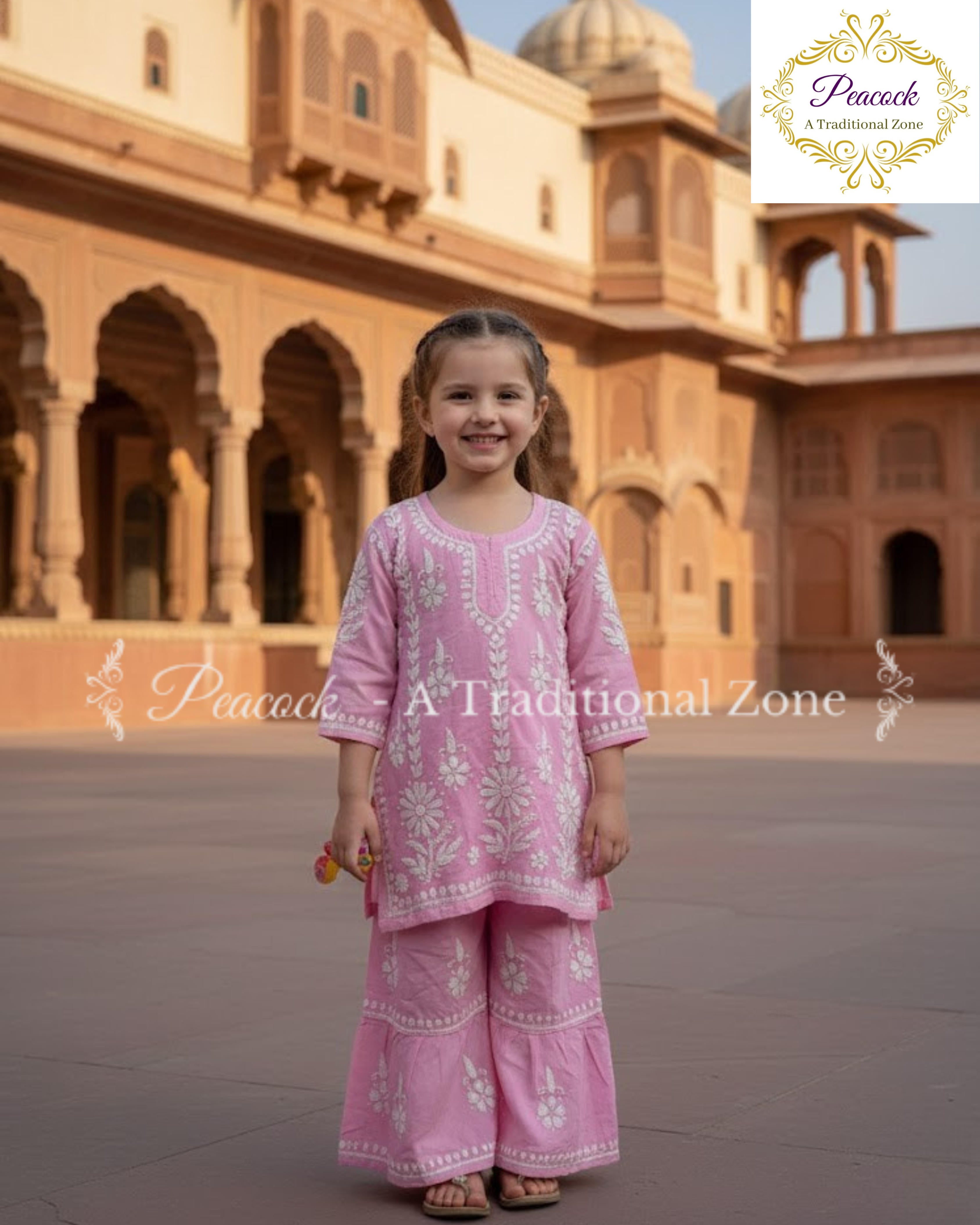 Kids Chikankari Garara Set