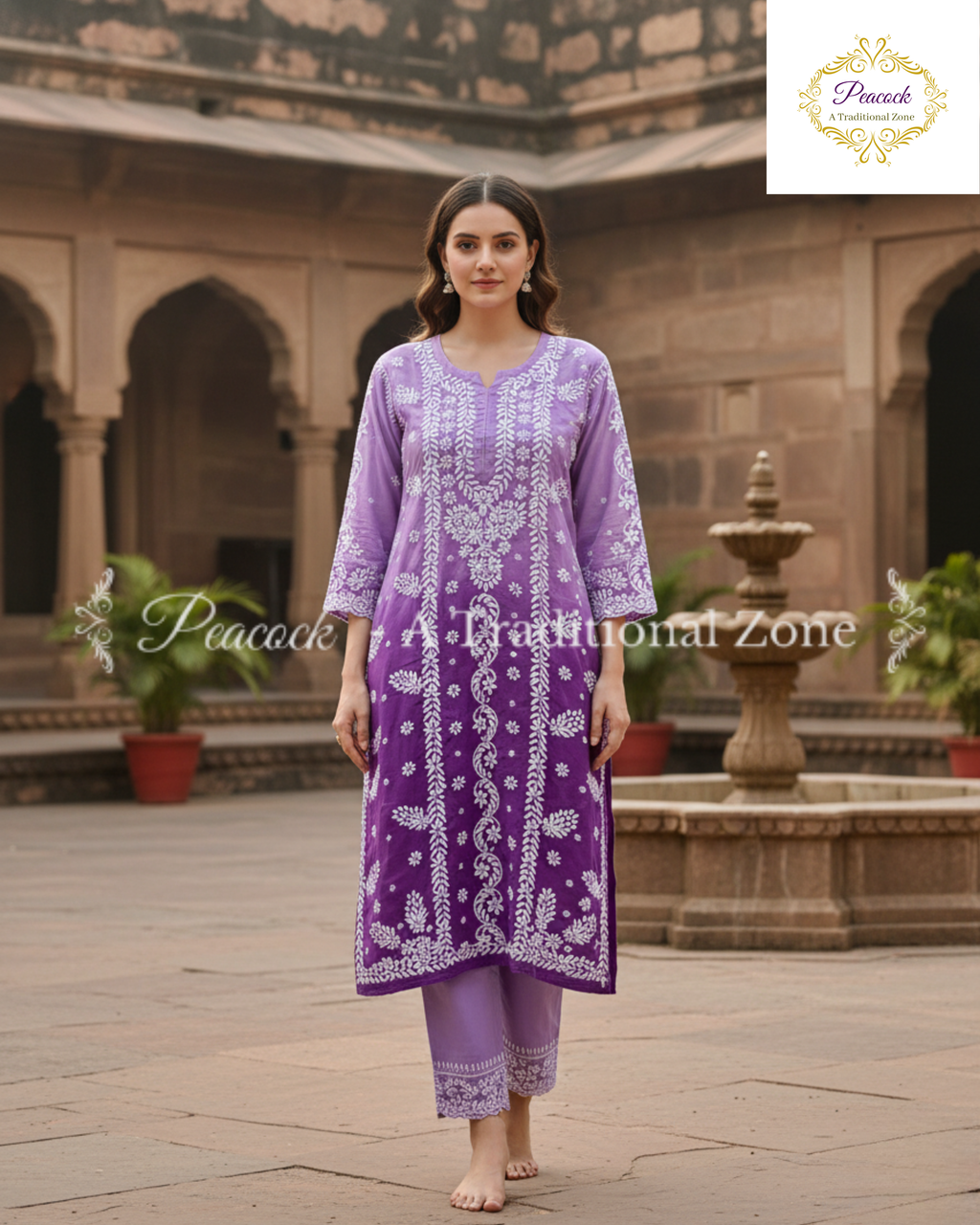 Crepe Chikankari Kurti's