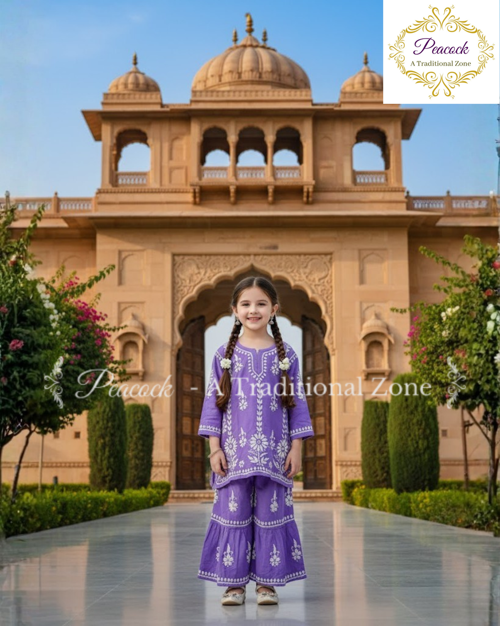 Kids Chikankari Garara Set