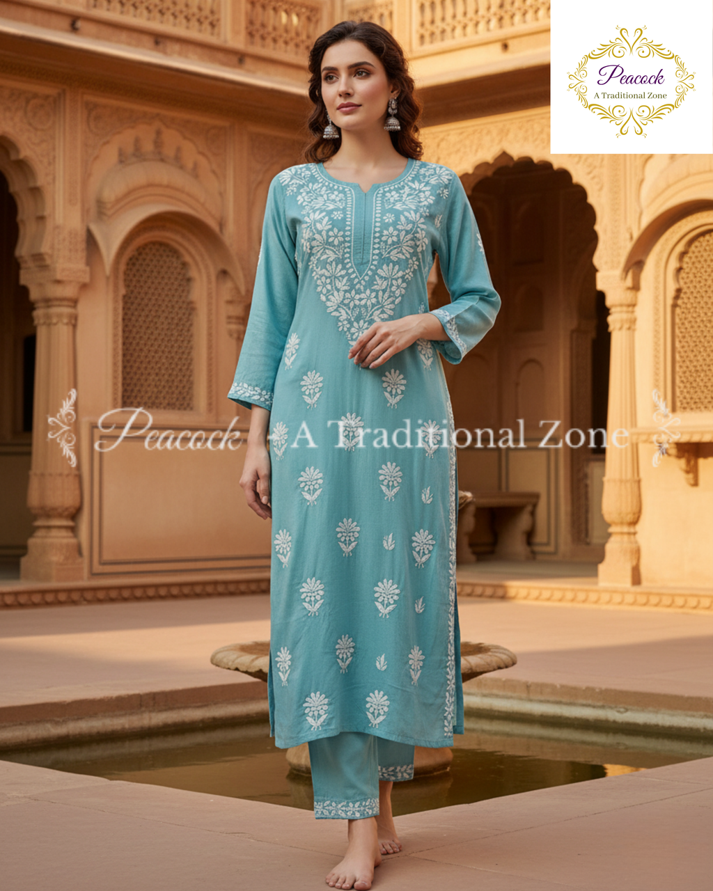 Rayon Chikankari Kurti's