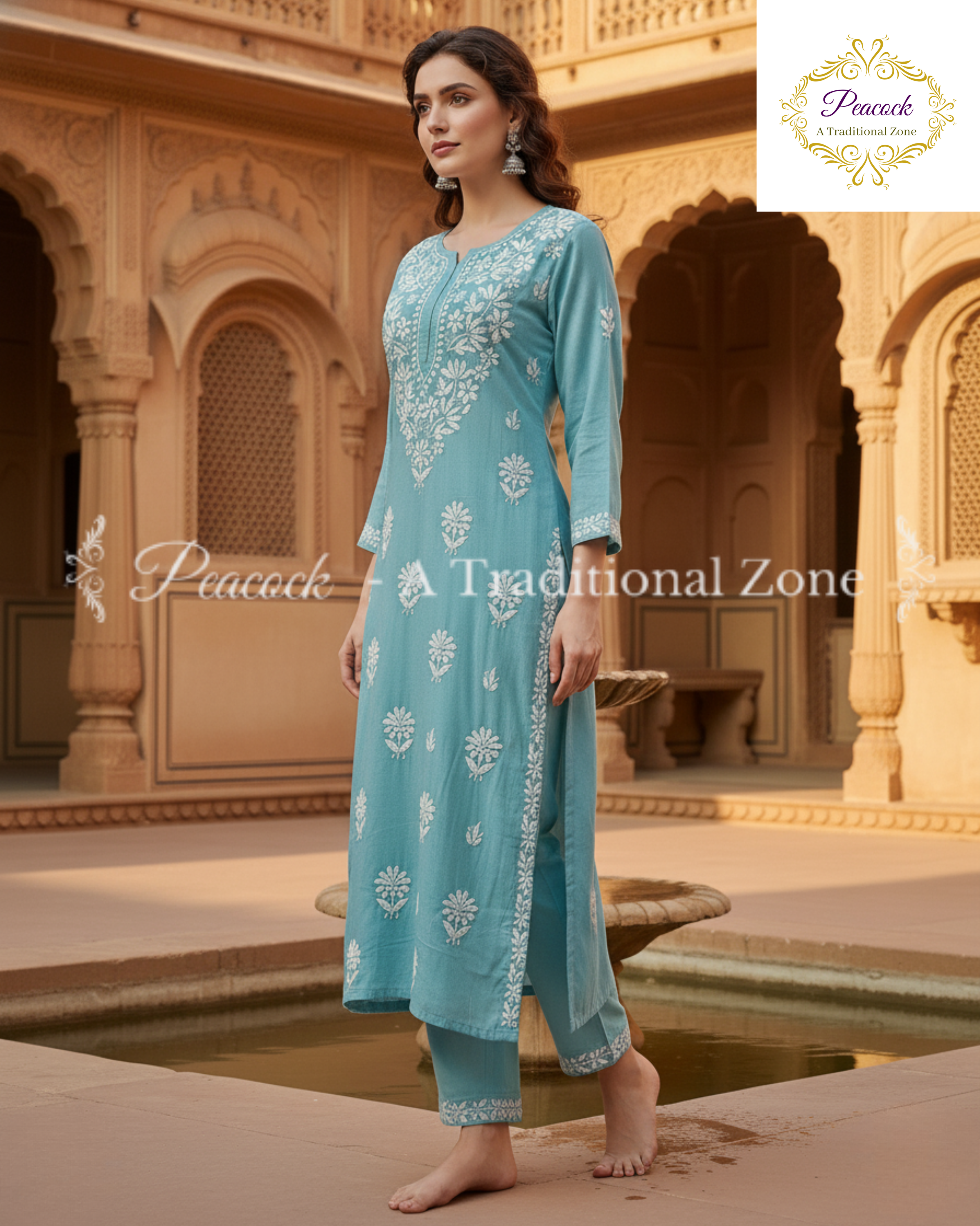 Rayon Chikankari Kurti's