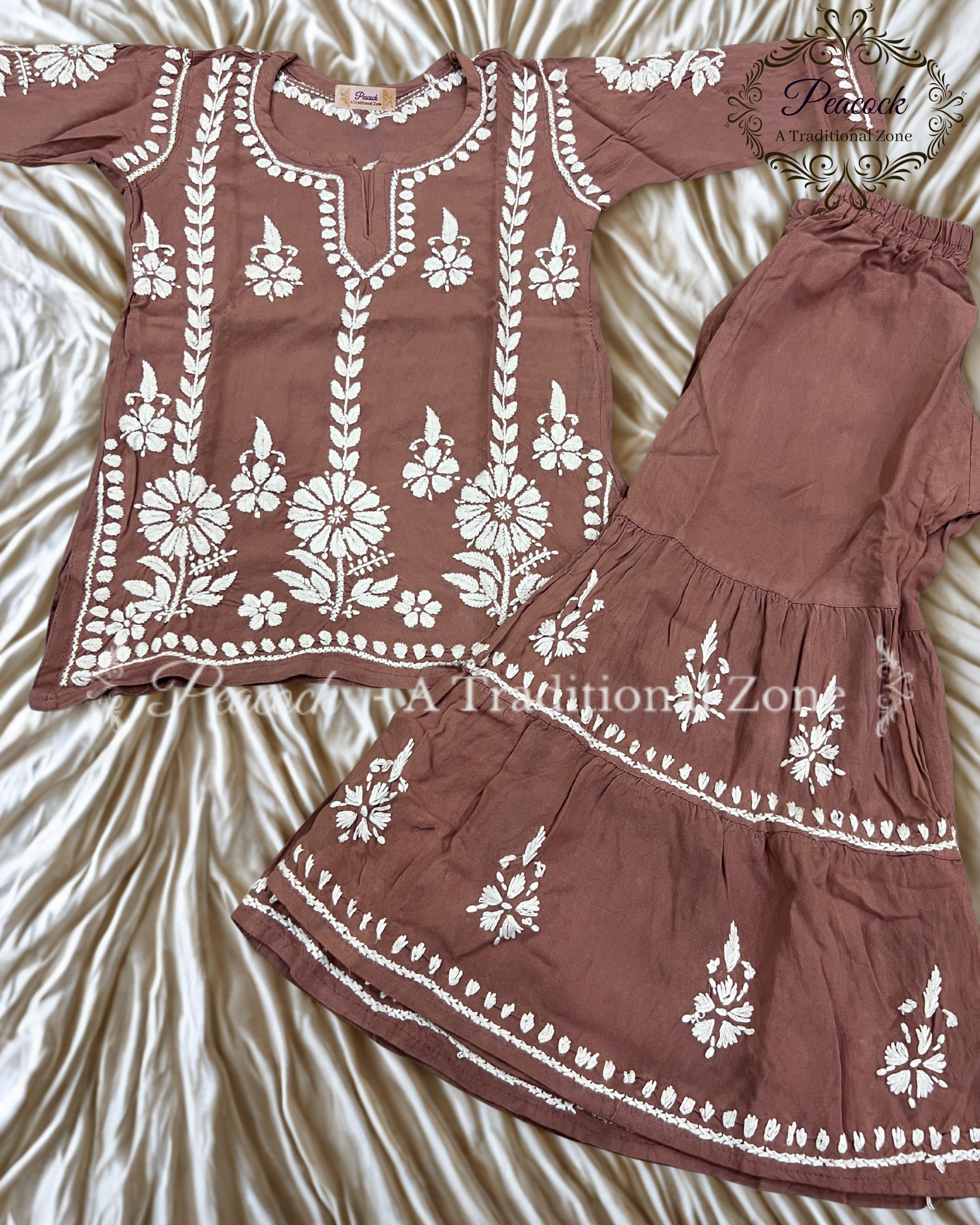 Kids Chikankari Garara Set