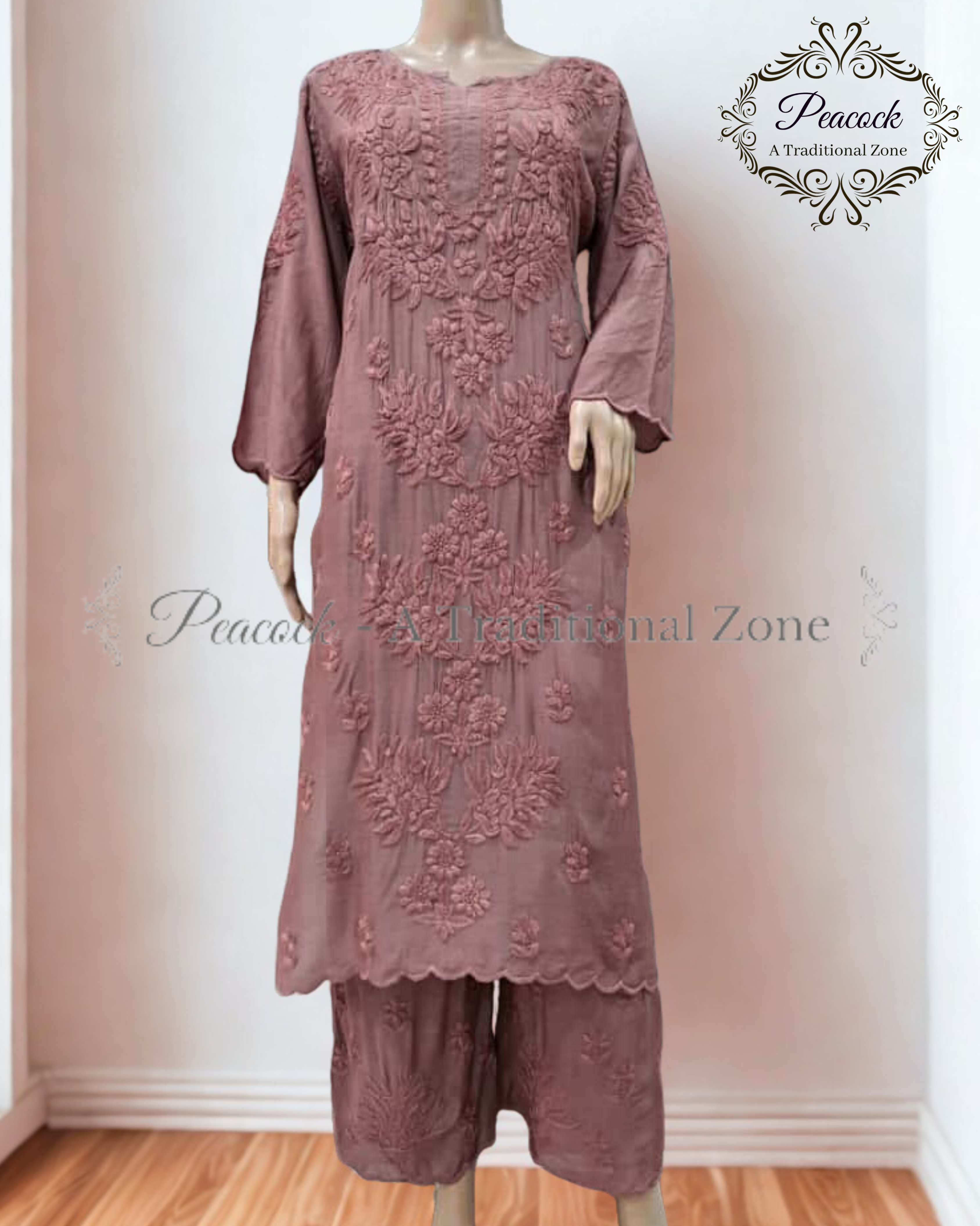 Muslin Chikankari Kurti Set