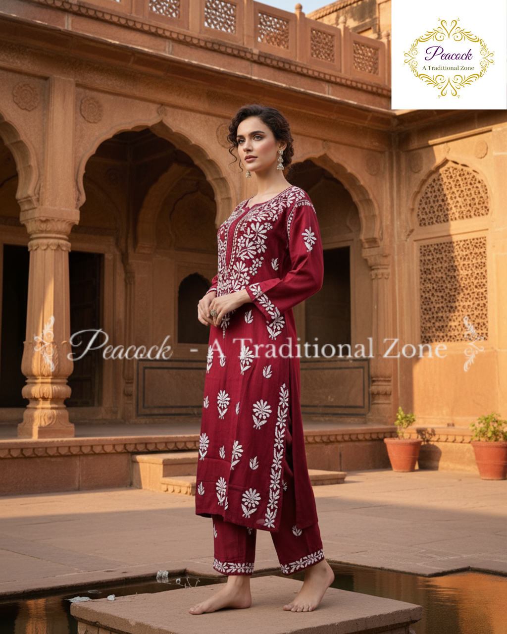 Rayon Chikankari Kurti's