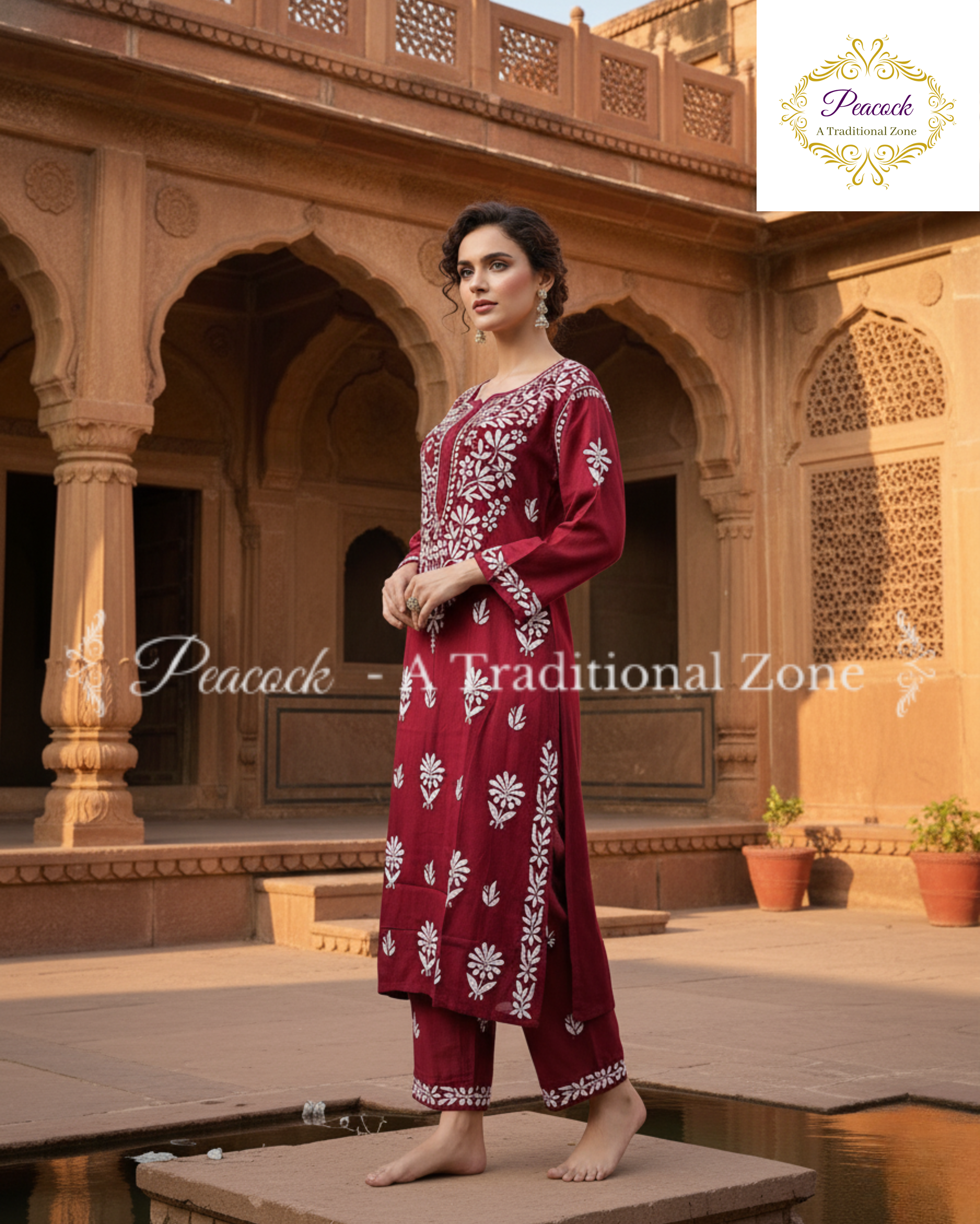 Rayon Chikankari Kurti's