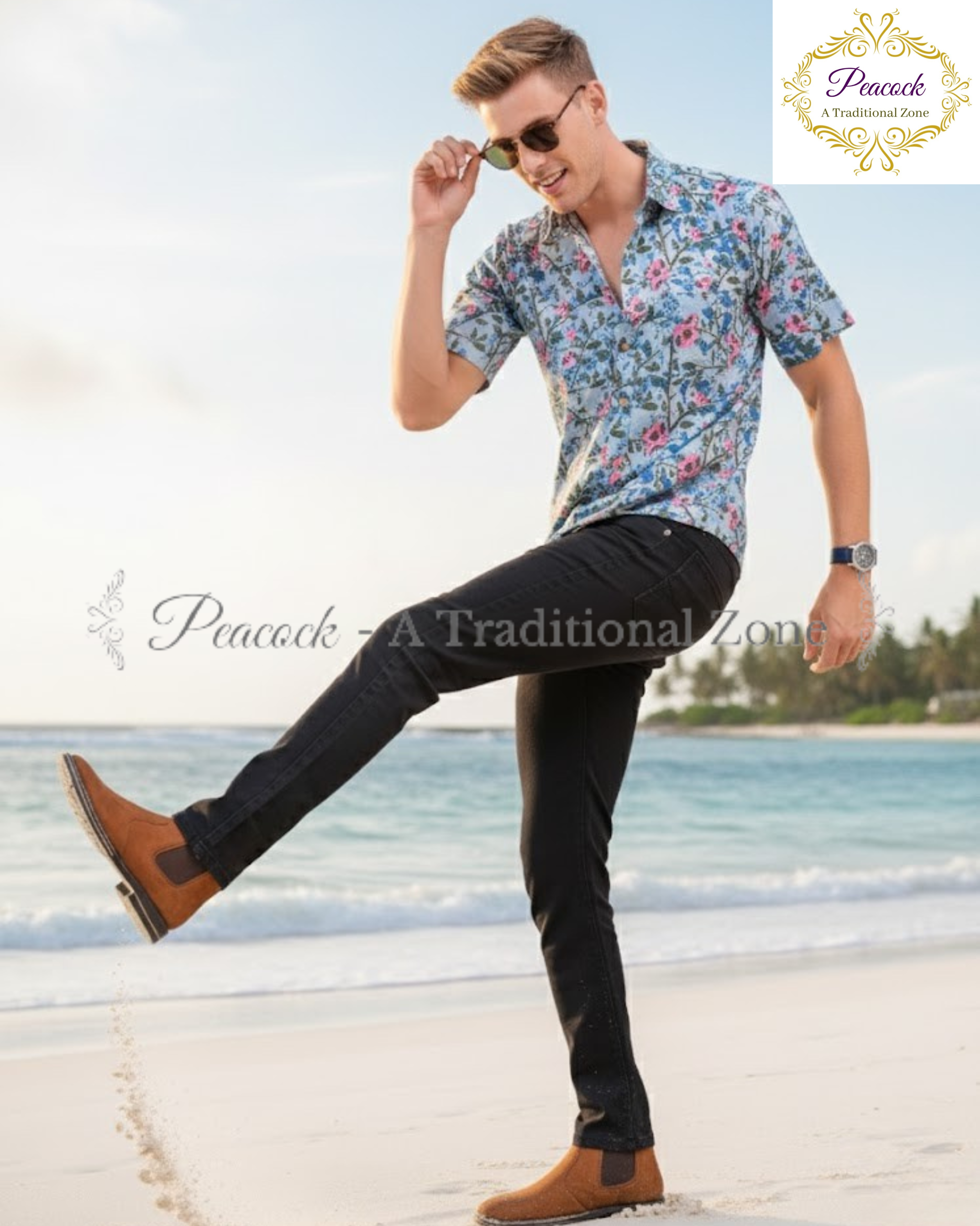 Mens Handblock printed Cotton Shirt