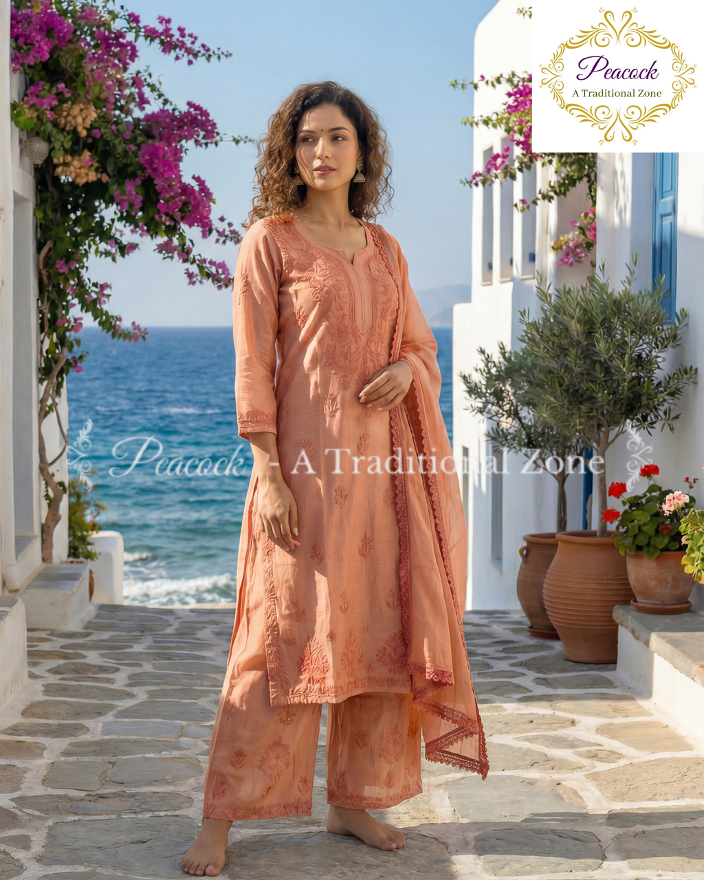 Chanderi Kurti Set