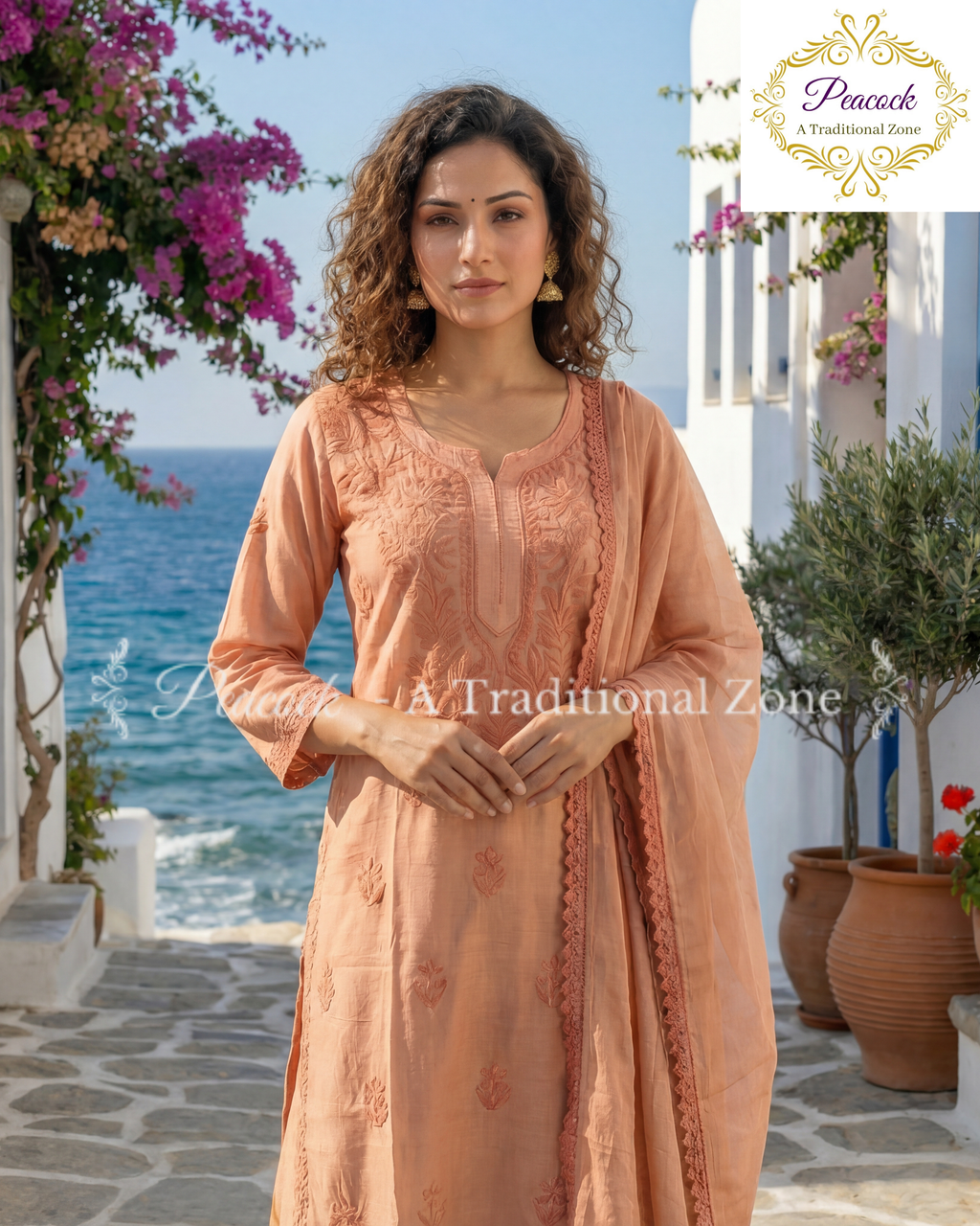 Chanderi Kurti Set