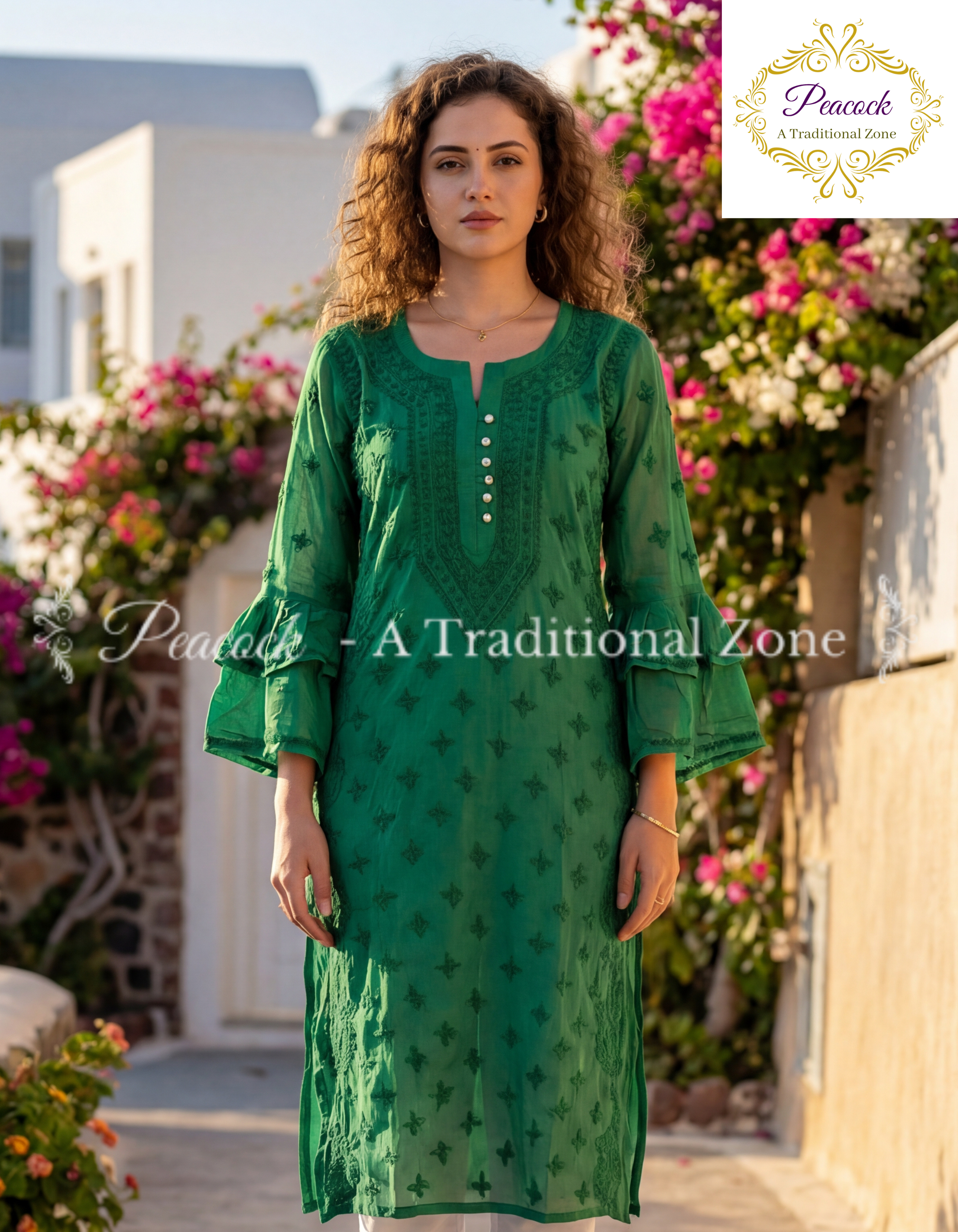 Modal Chikankari Long Kurti