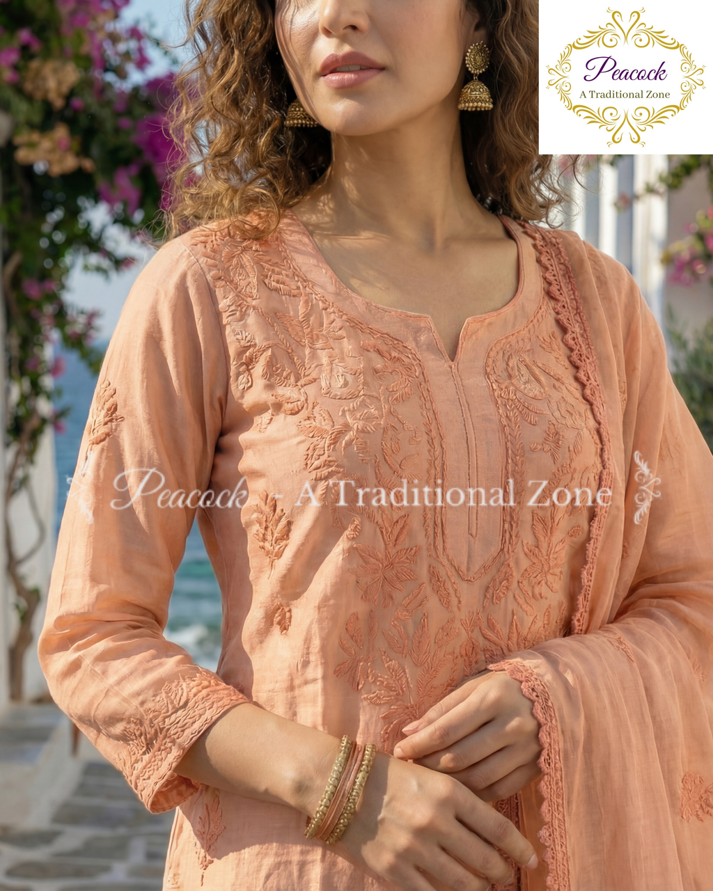 Chanderi Kurti Set