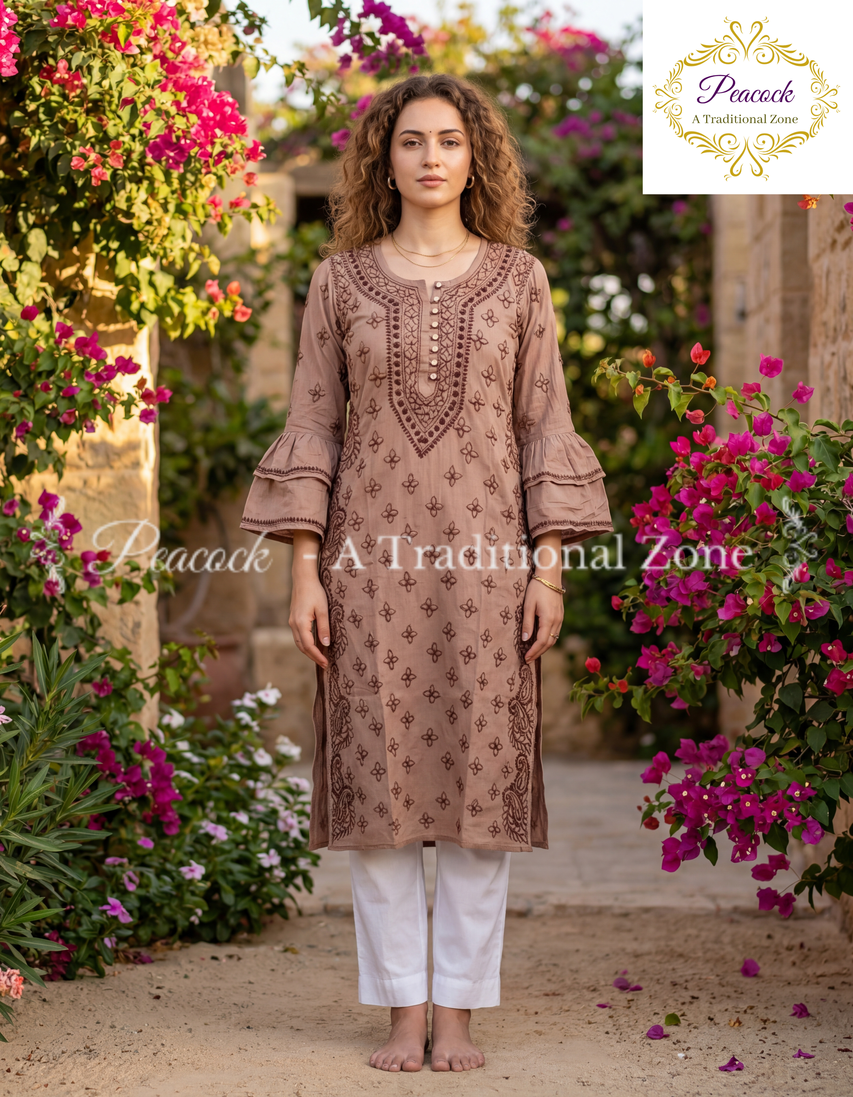 Modal Chikankari Long Kurti