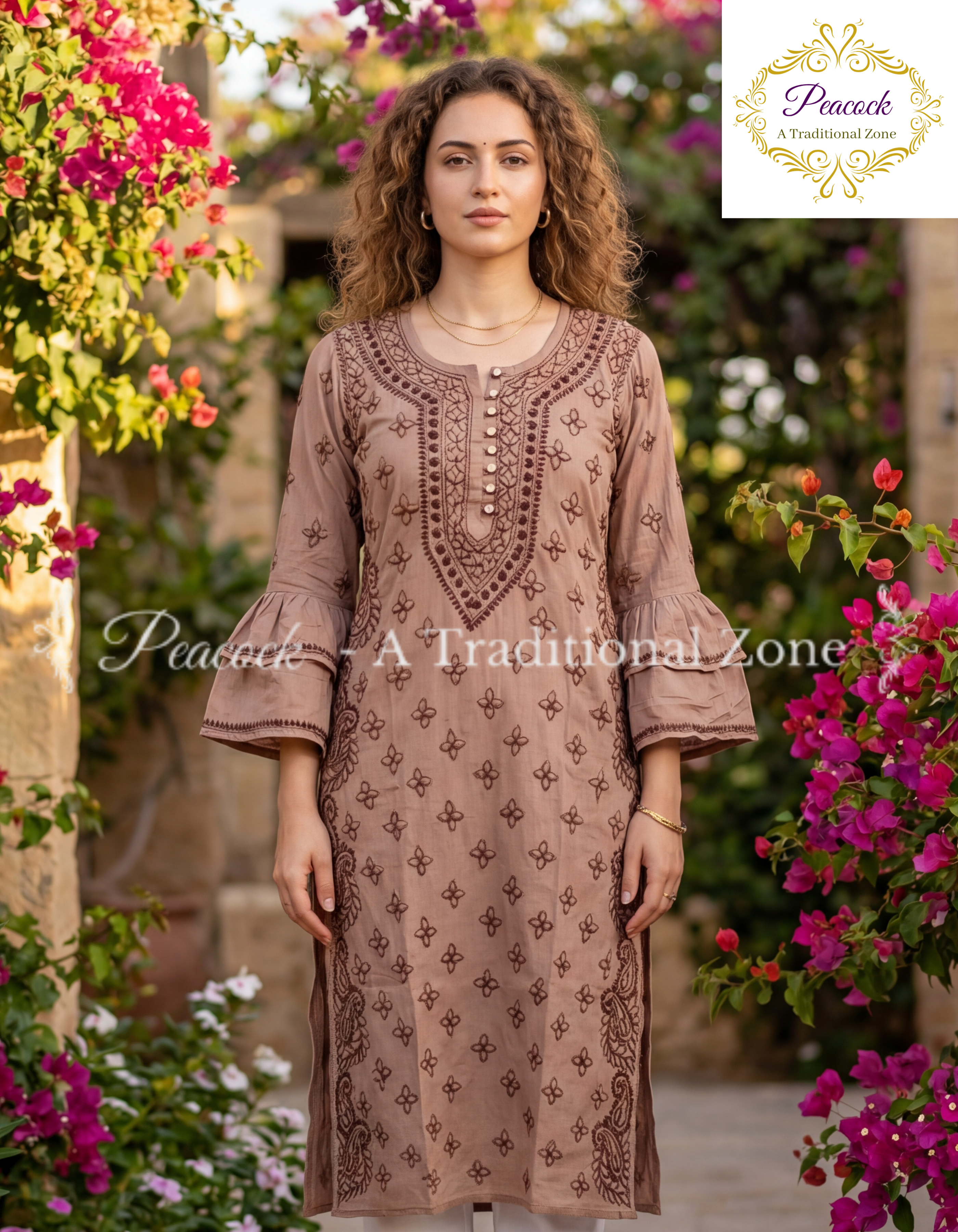 Modal Chikankari Long Kurti