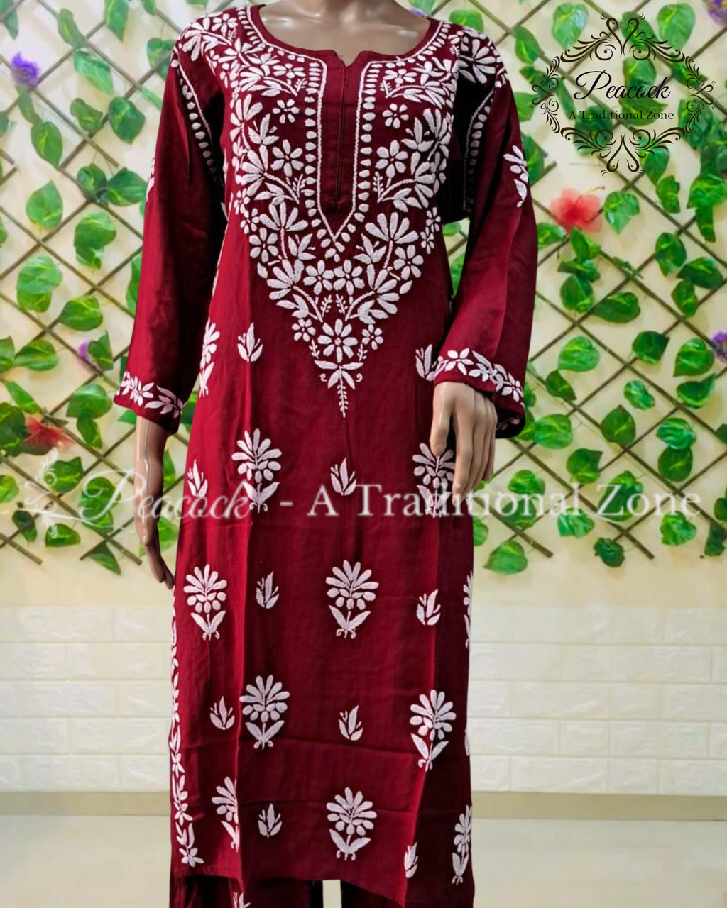 Rayon Chikankari Kurti's