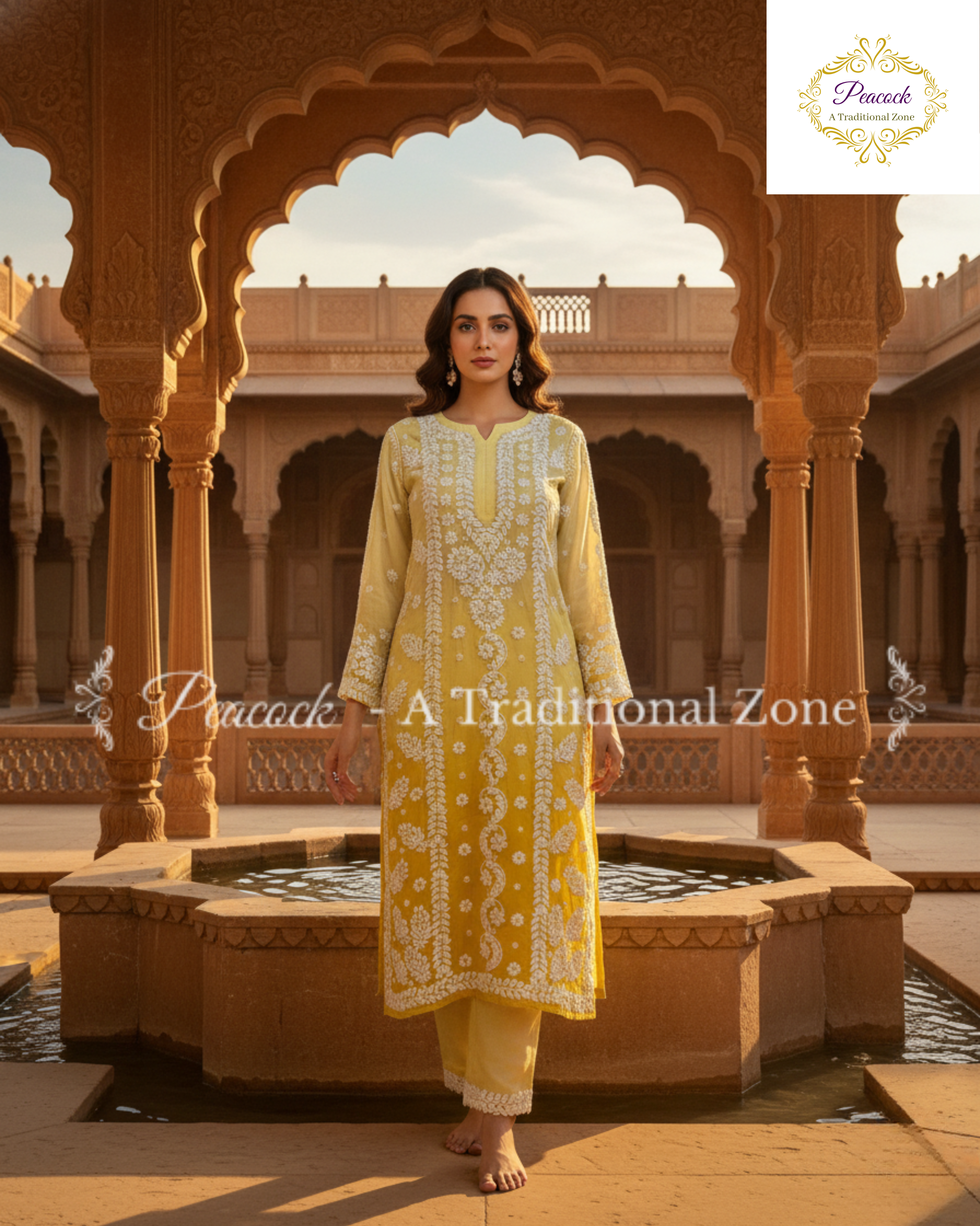 Crepe Chikankari Kurti's