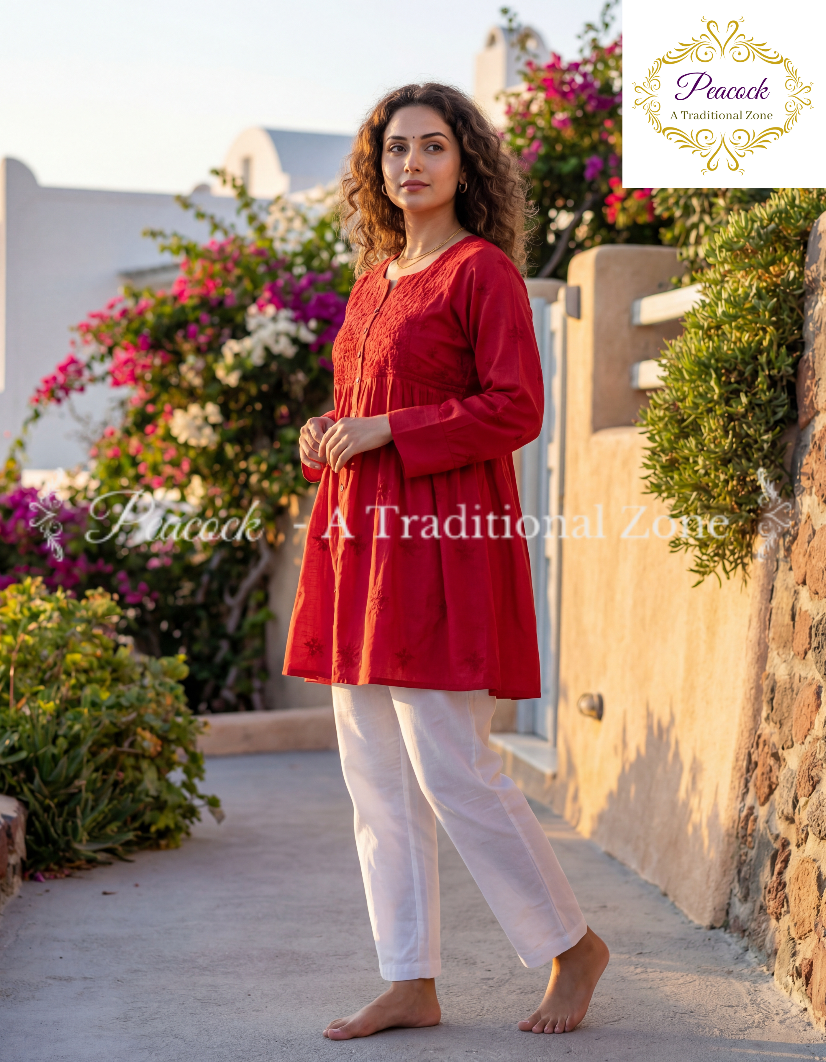 Rayon Chikankari Short Kurti