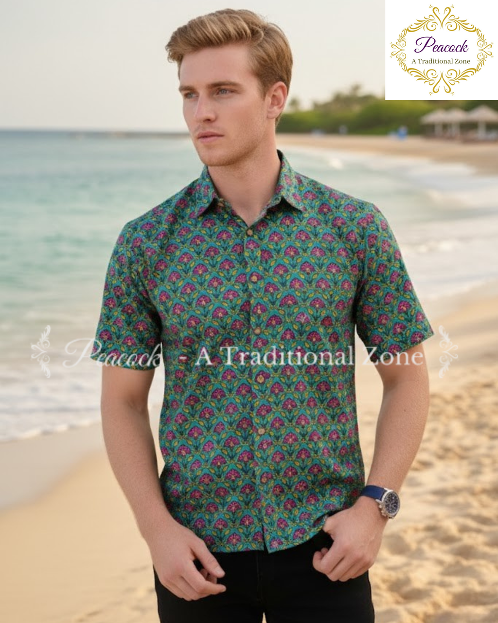 Mens Handblock printed Cotton Shirt