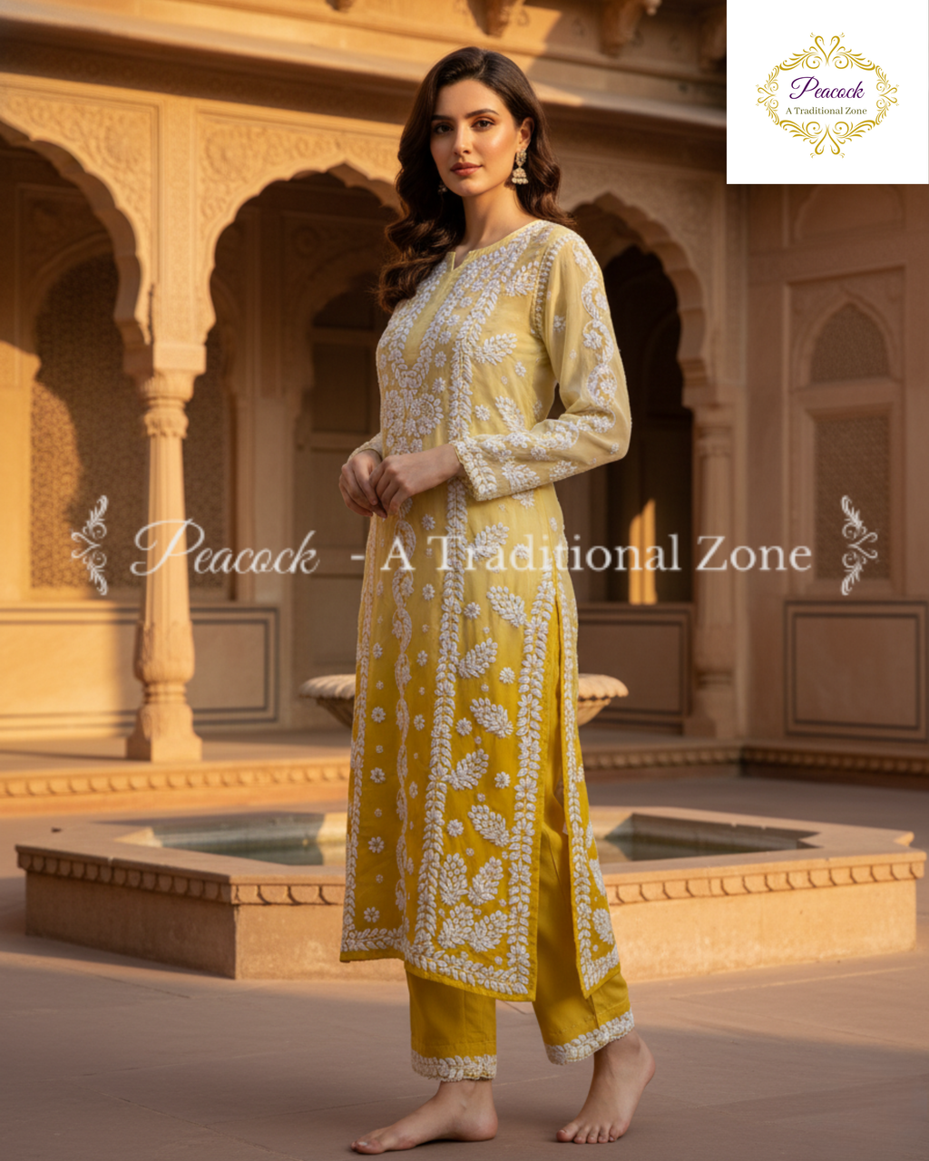Crepe Chikankari Kurti's