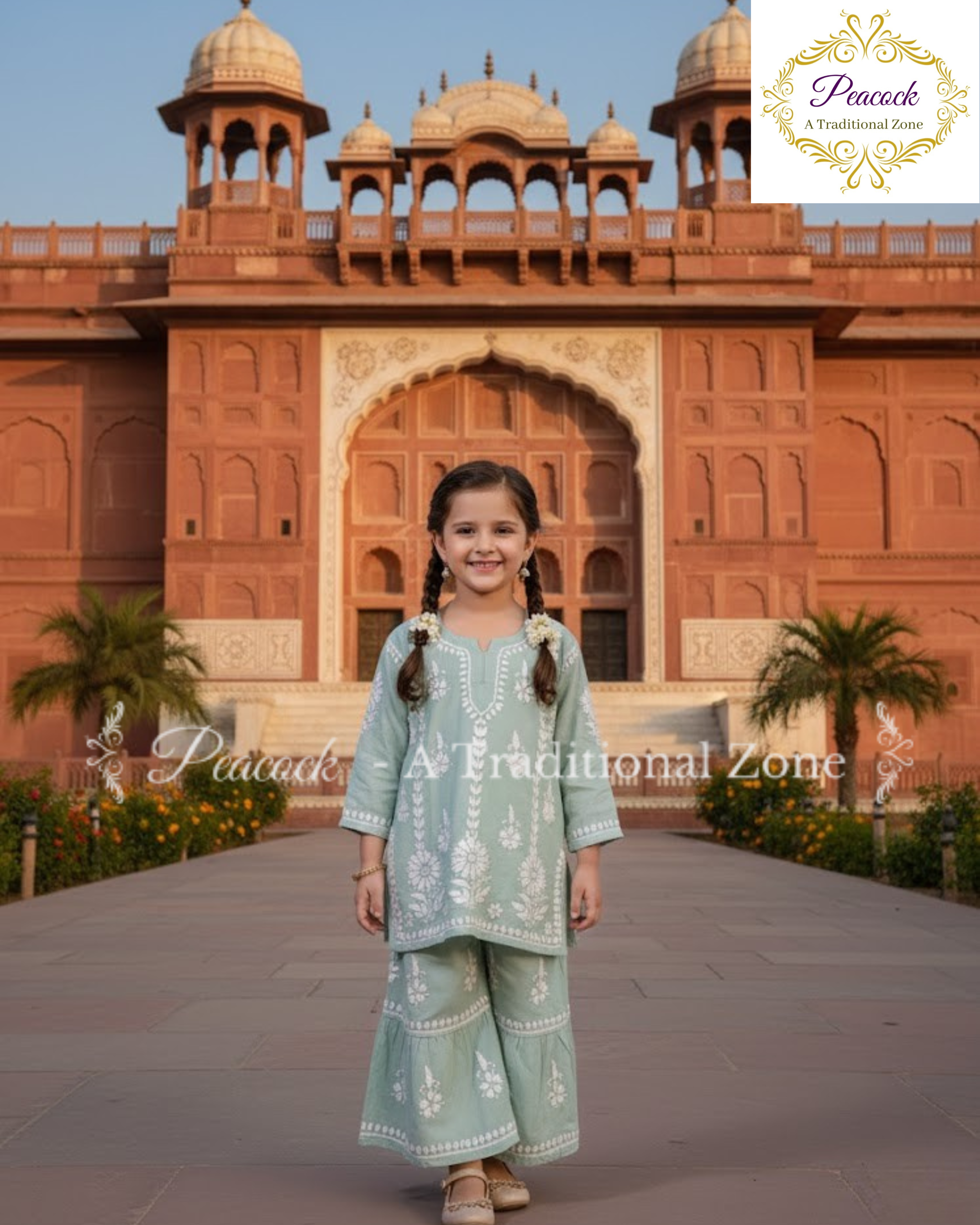 Kids Chikankari Garara Set