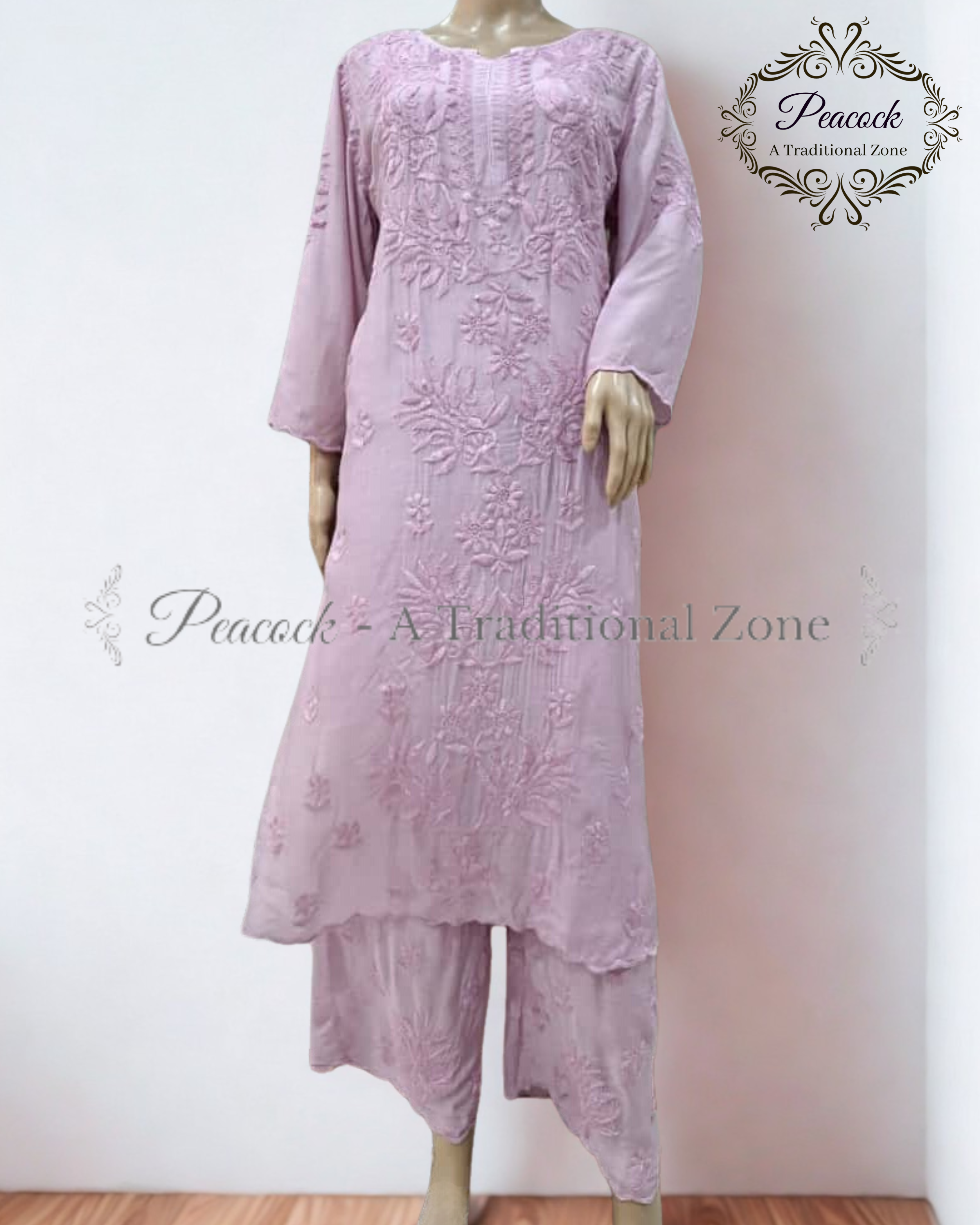 Muslin Chikankari Kurti Set