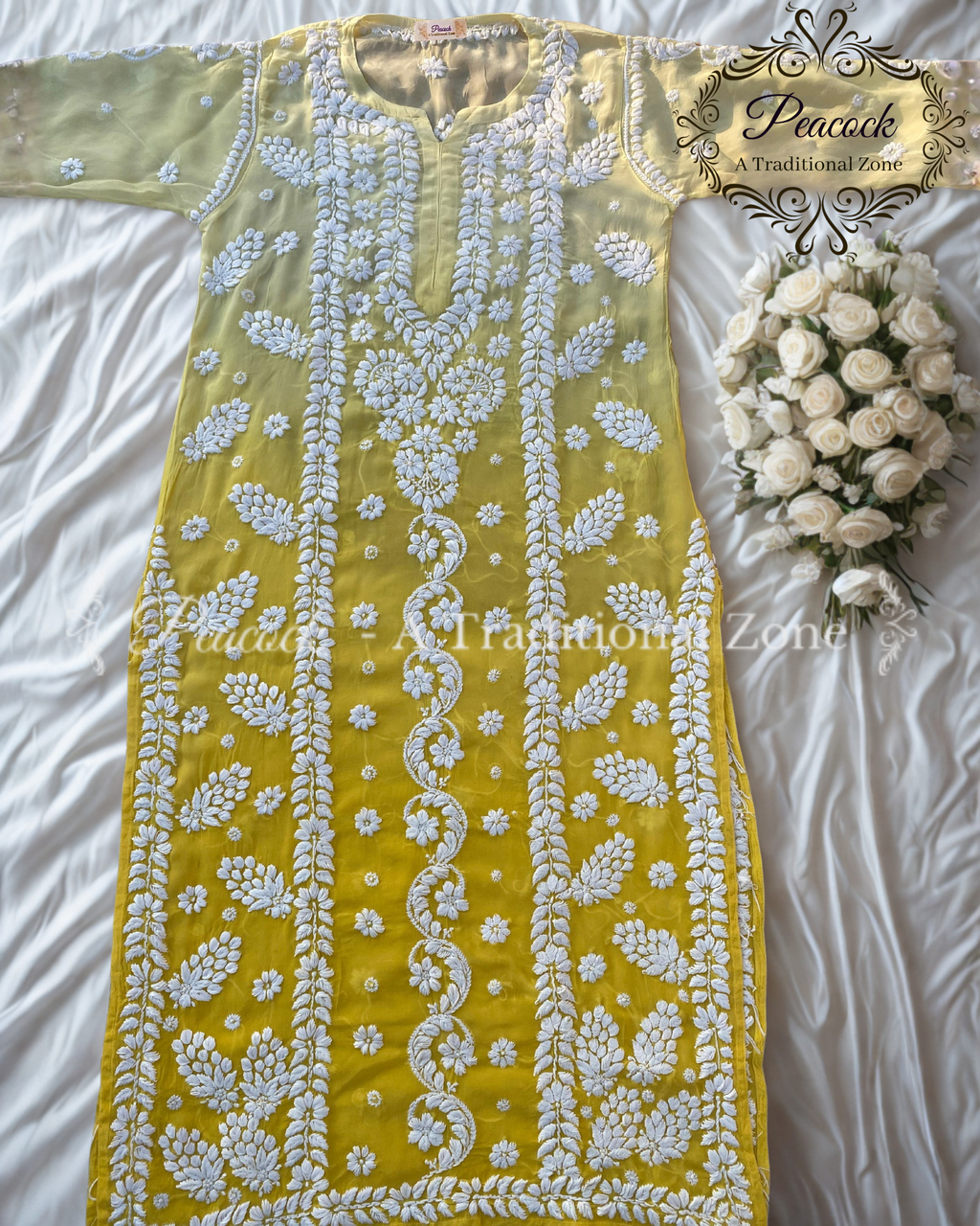 Crepe Chikankari Kurti's