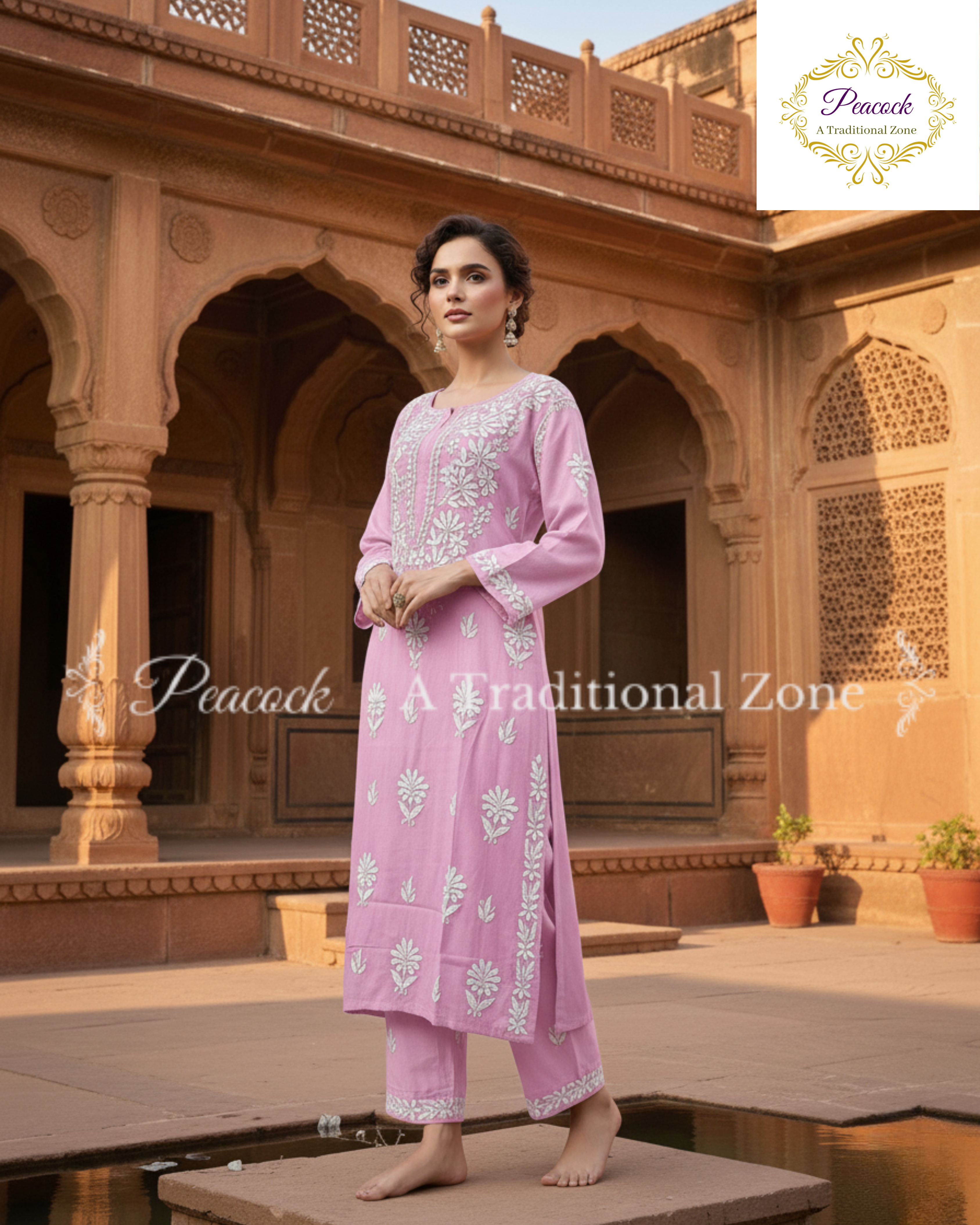 Rayon Chikankari Kurti's