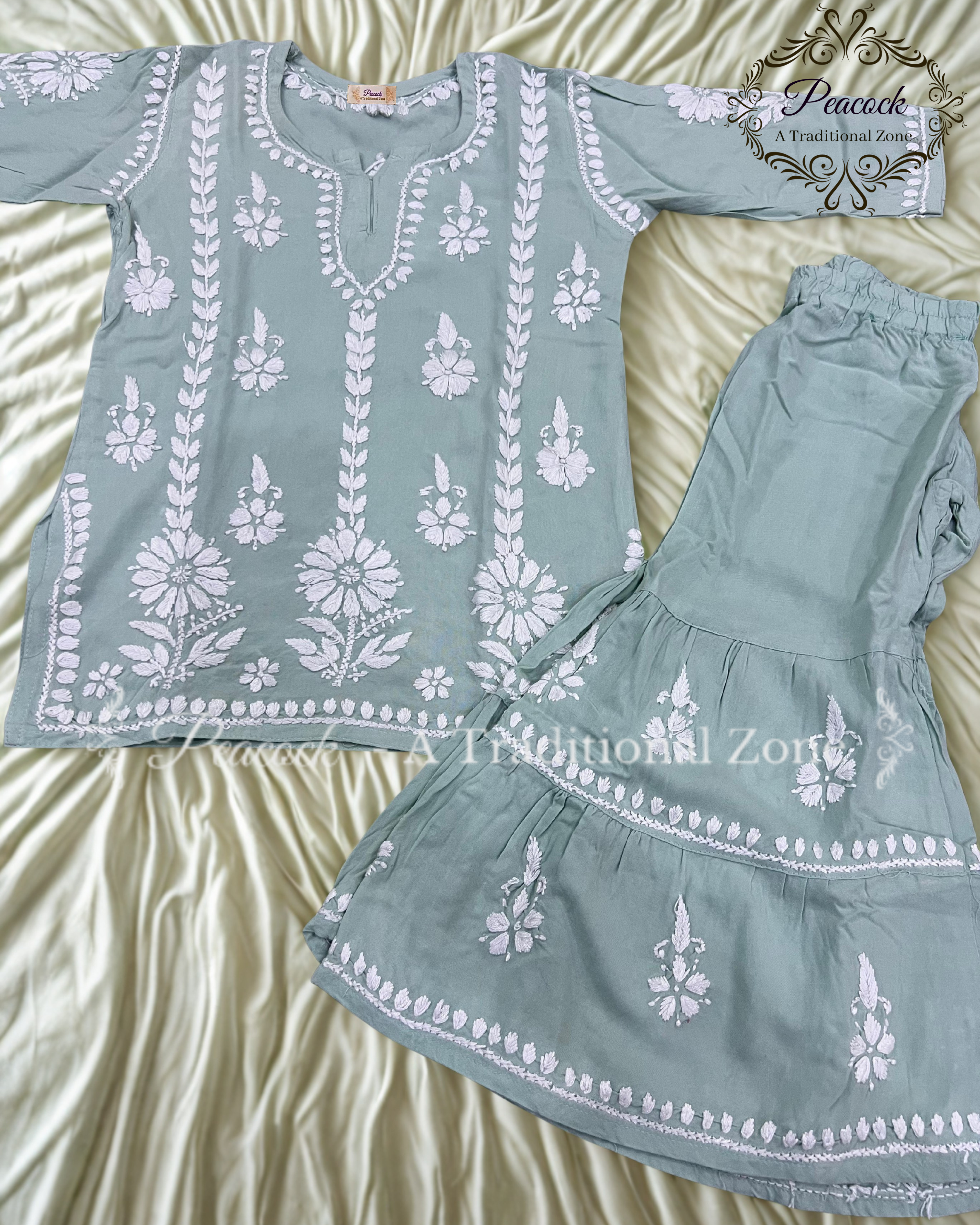 Kids Chikankari Garara Set