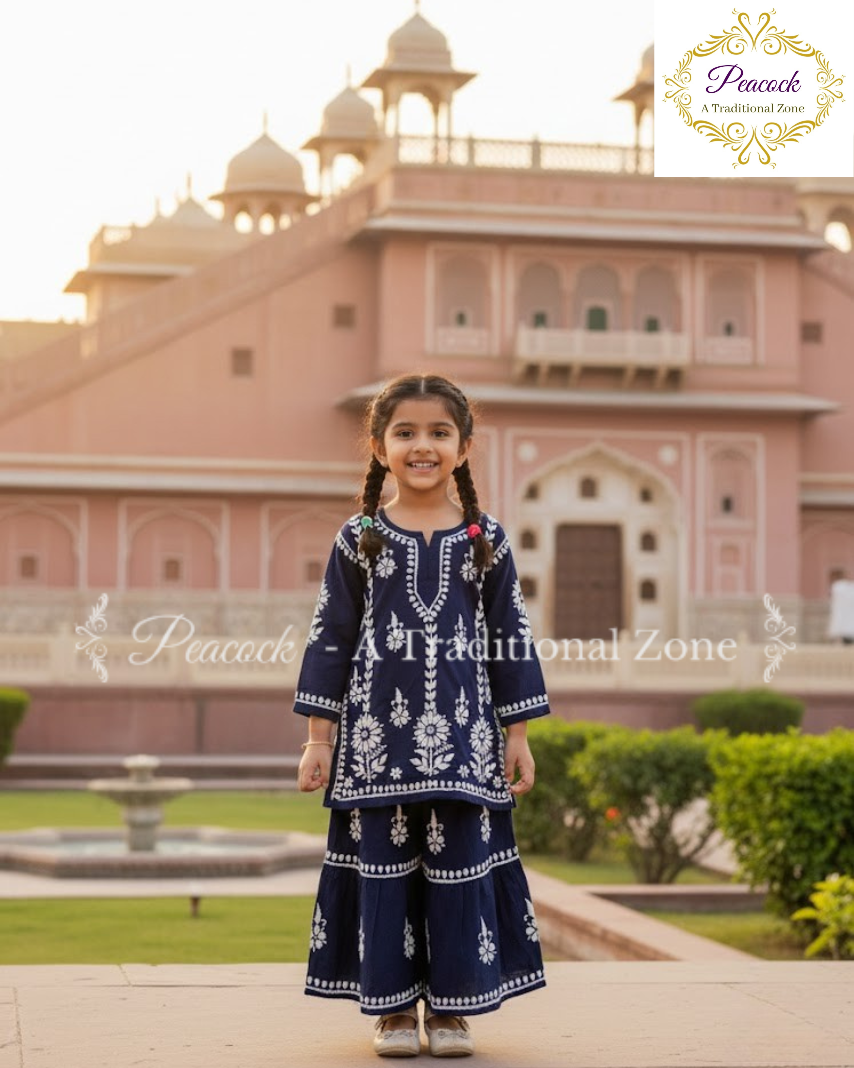 Kids Chikankari Garara Set
