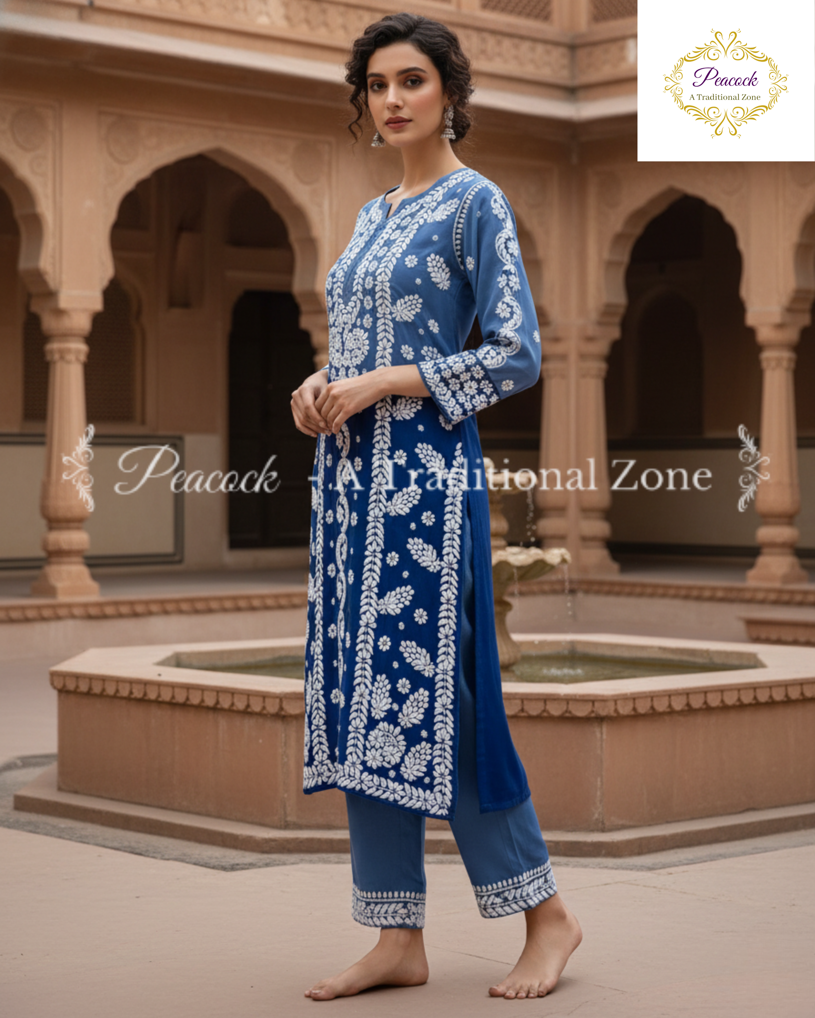 Crepe Chikankari Kurti's