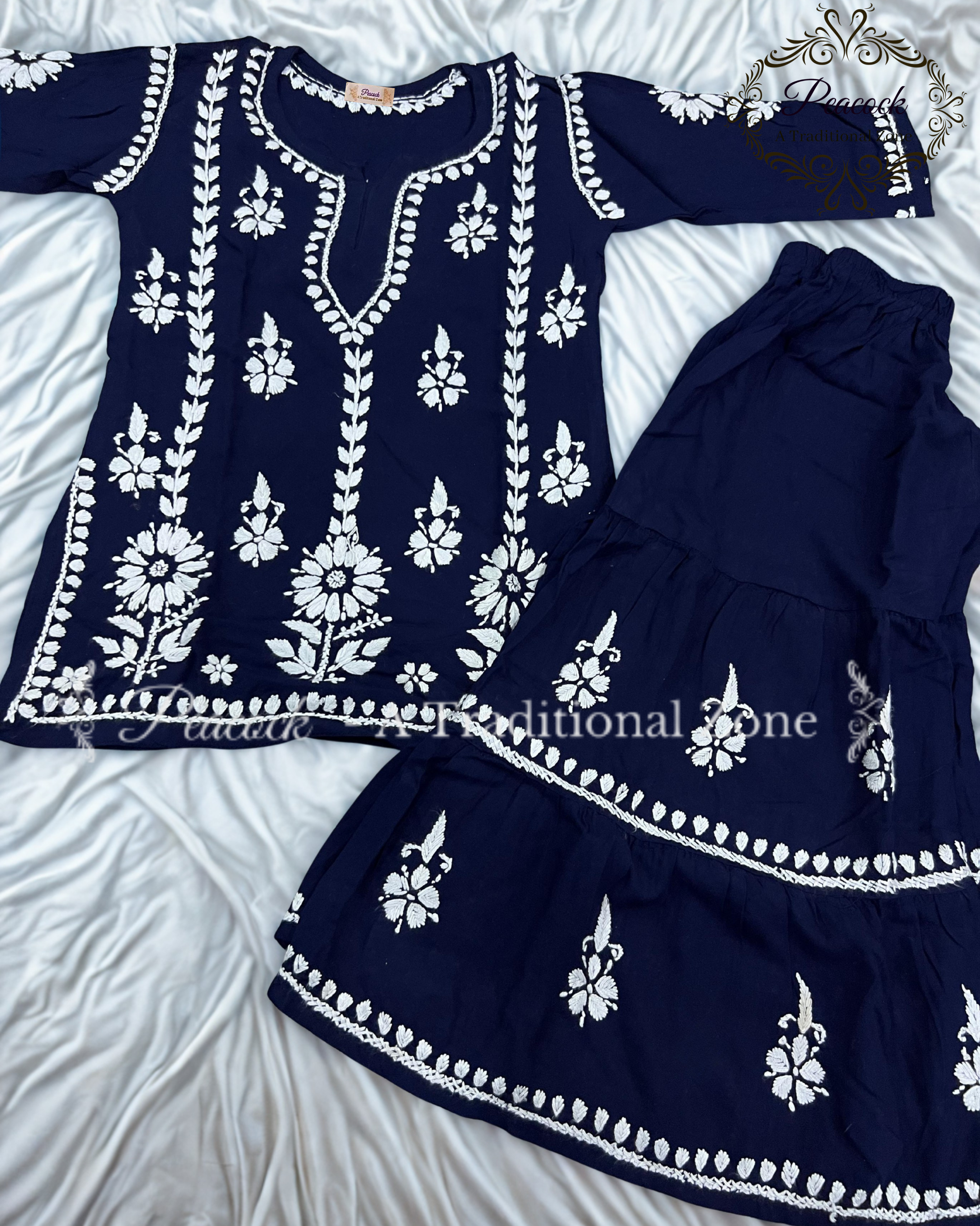 Kids Chikankari Garara Set